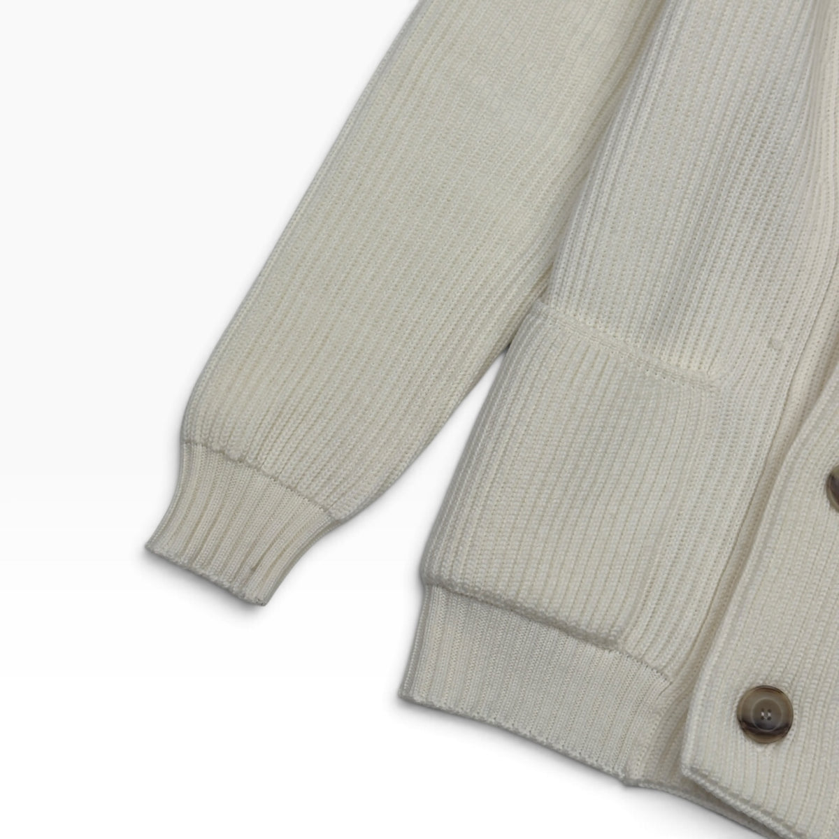 THOM SWEENEY MERINO SHAWL COLLAR CARDIGAN ECRU M