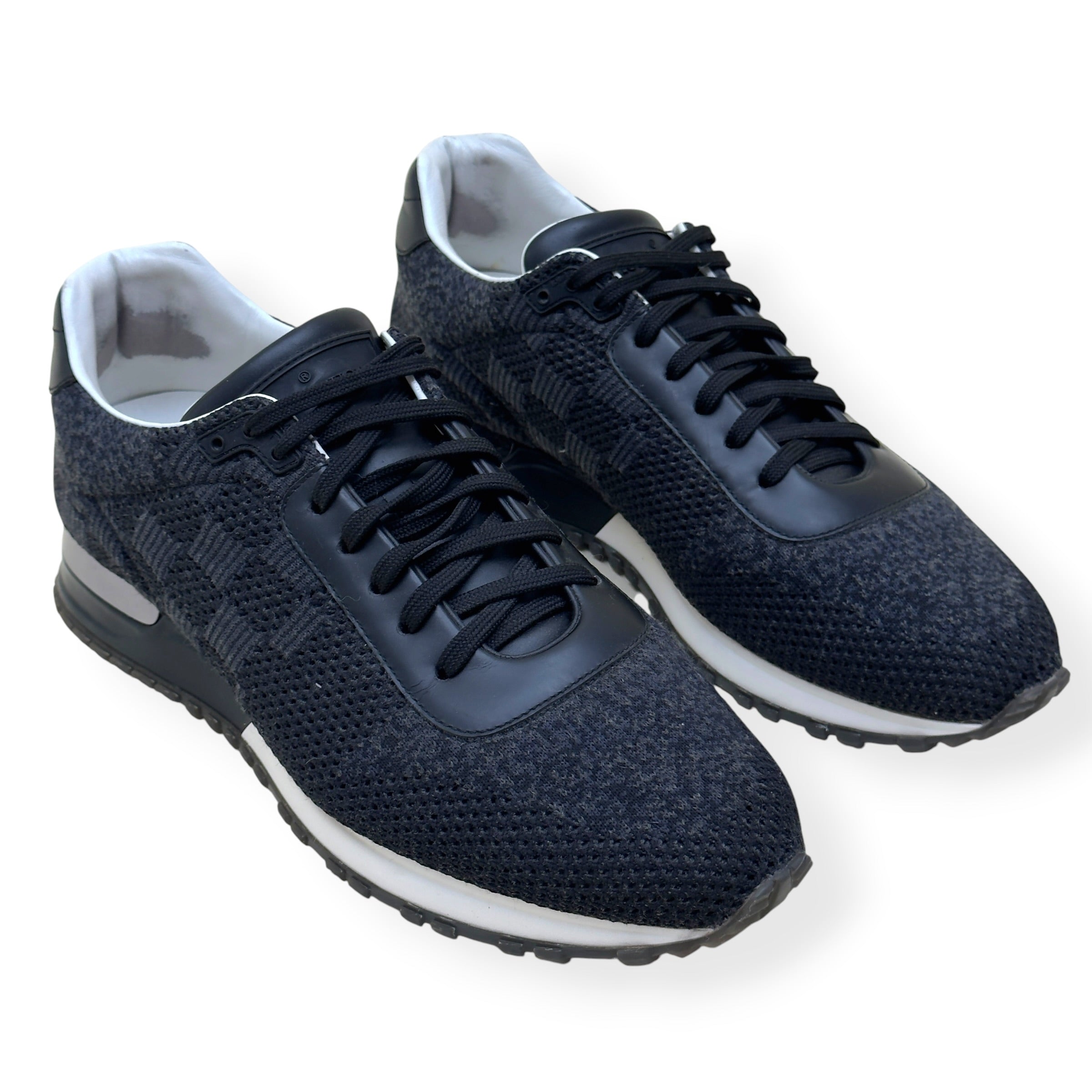 LOUIS VUITTON RUN AWAY DAMIER KNIT SNEAKER BLACK UK7