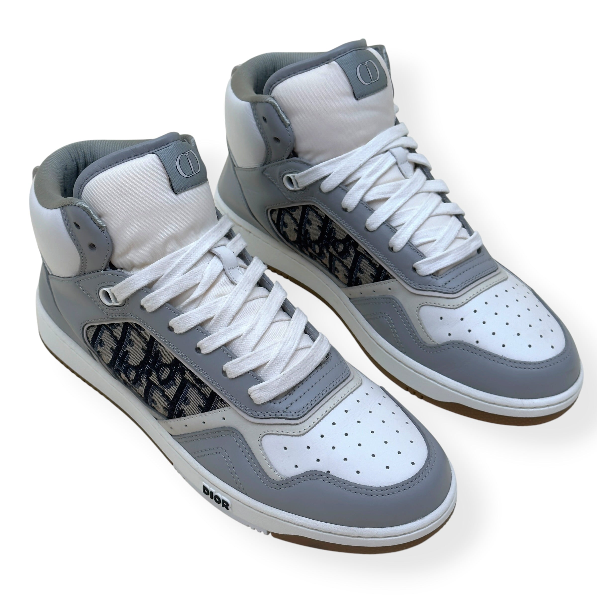 DIOR B27 HIGH-TOP OBLIQUE SNEAKER WHITE / GREY 42 / UK8