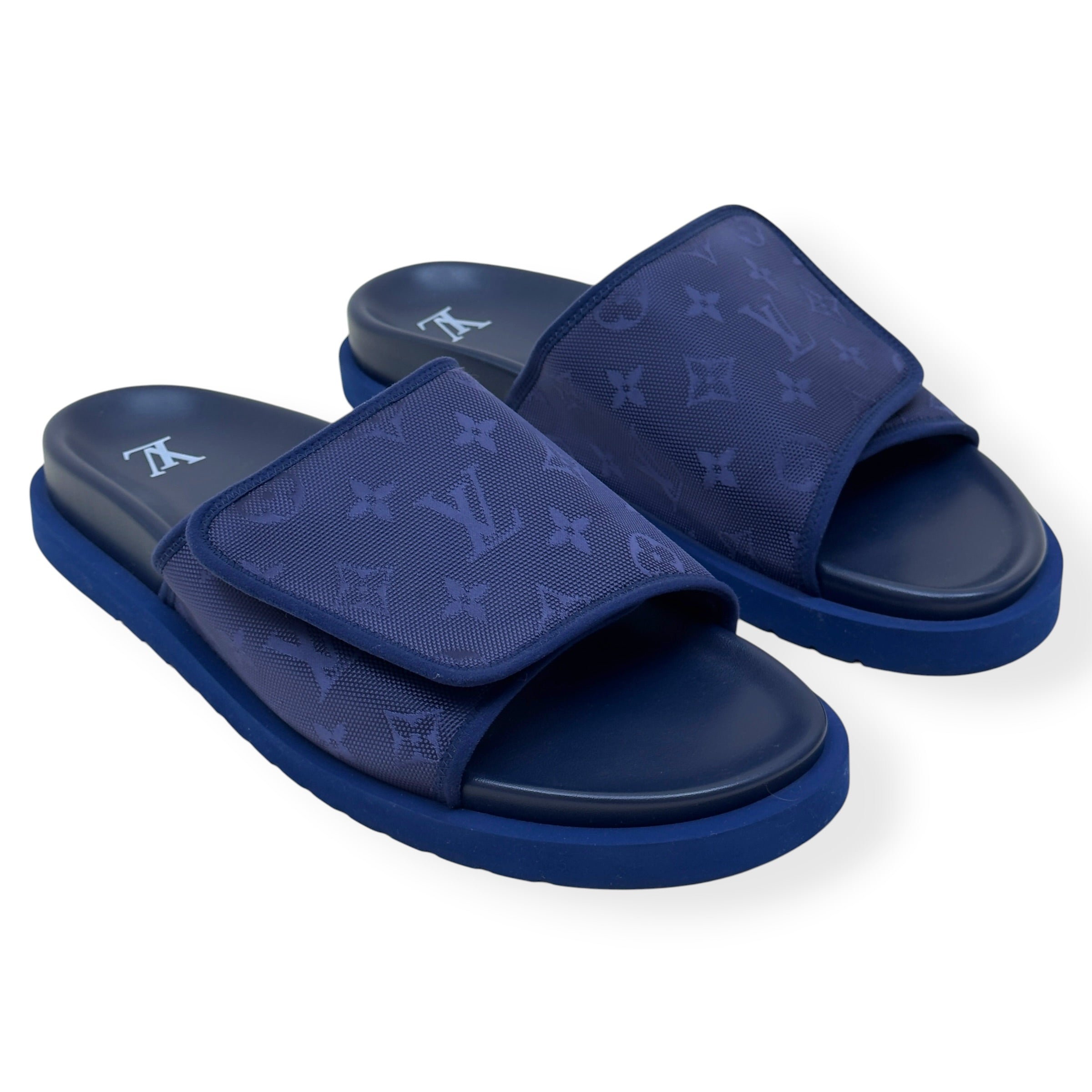 LOUIS VUITTON MONOGRAM MIAMI MULES NAVY UK10