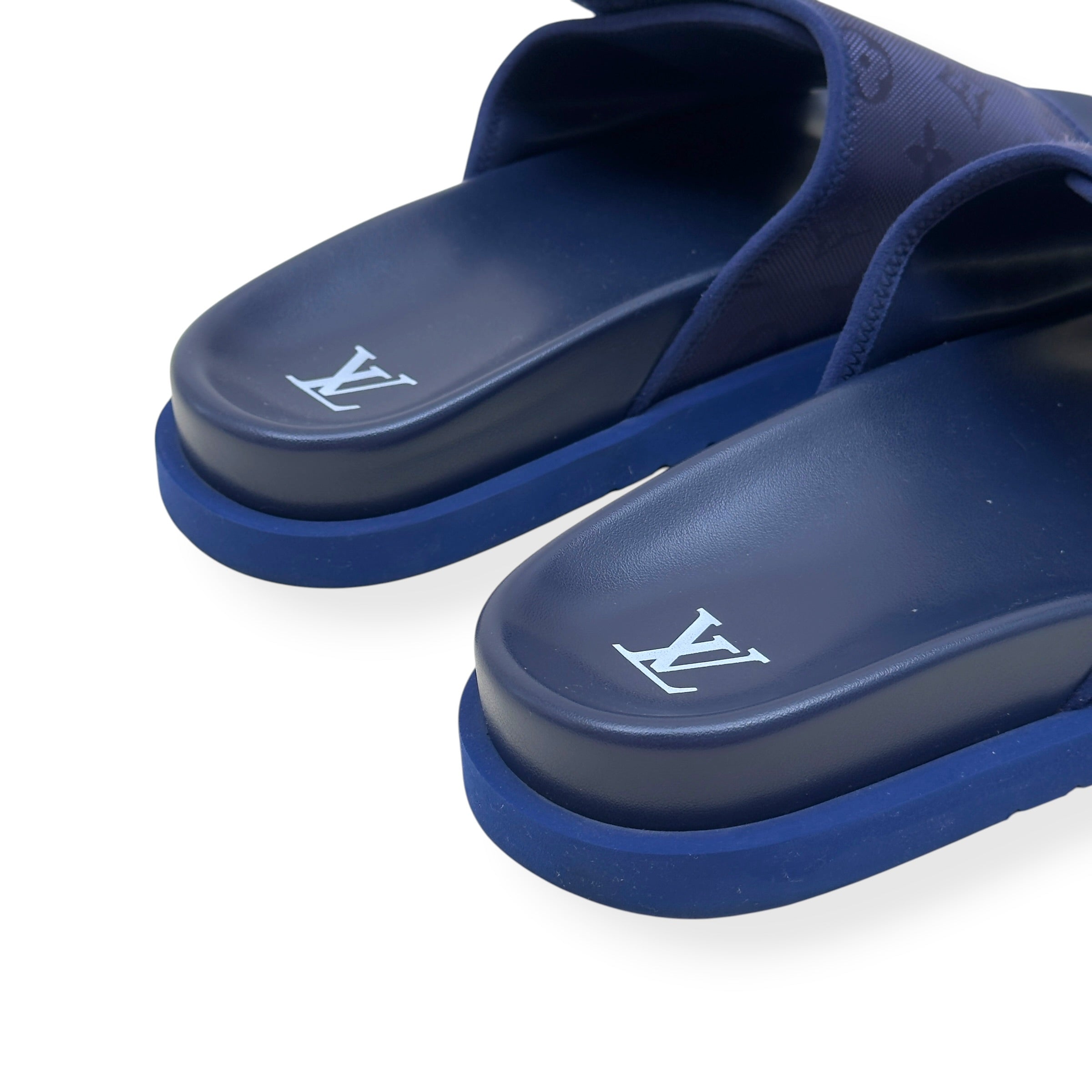 LOUIS VUITTON MONOGRAM MIAMI MULES NAVY UK10
