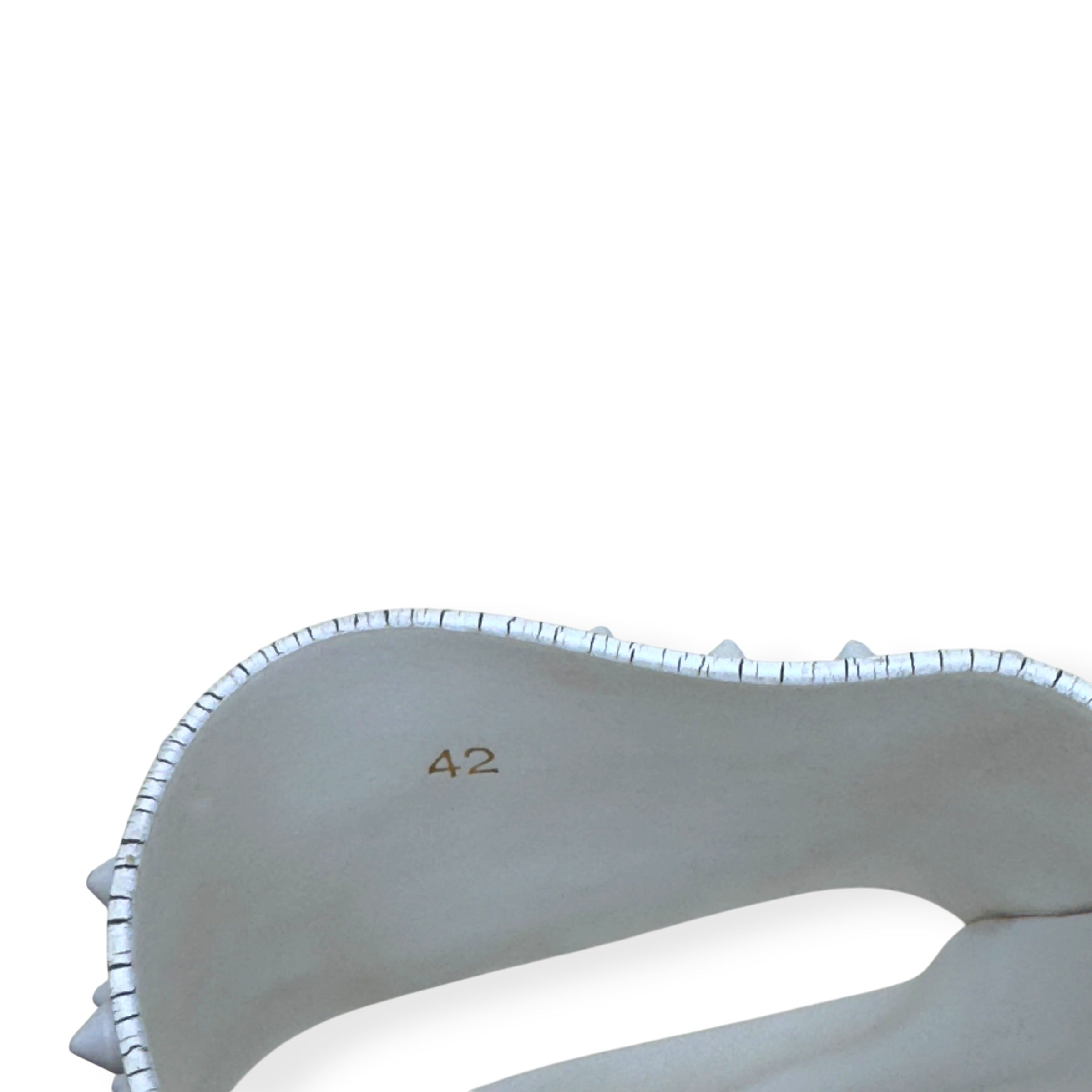 CHRISTIAN LOUBOUTIN POOL FUN SPIKES SLIDE WHITE 42 / UK8