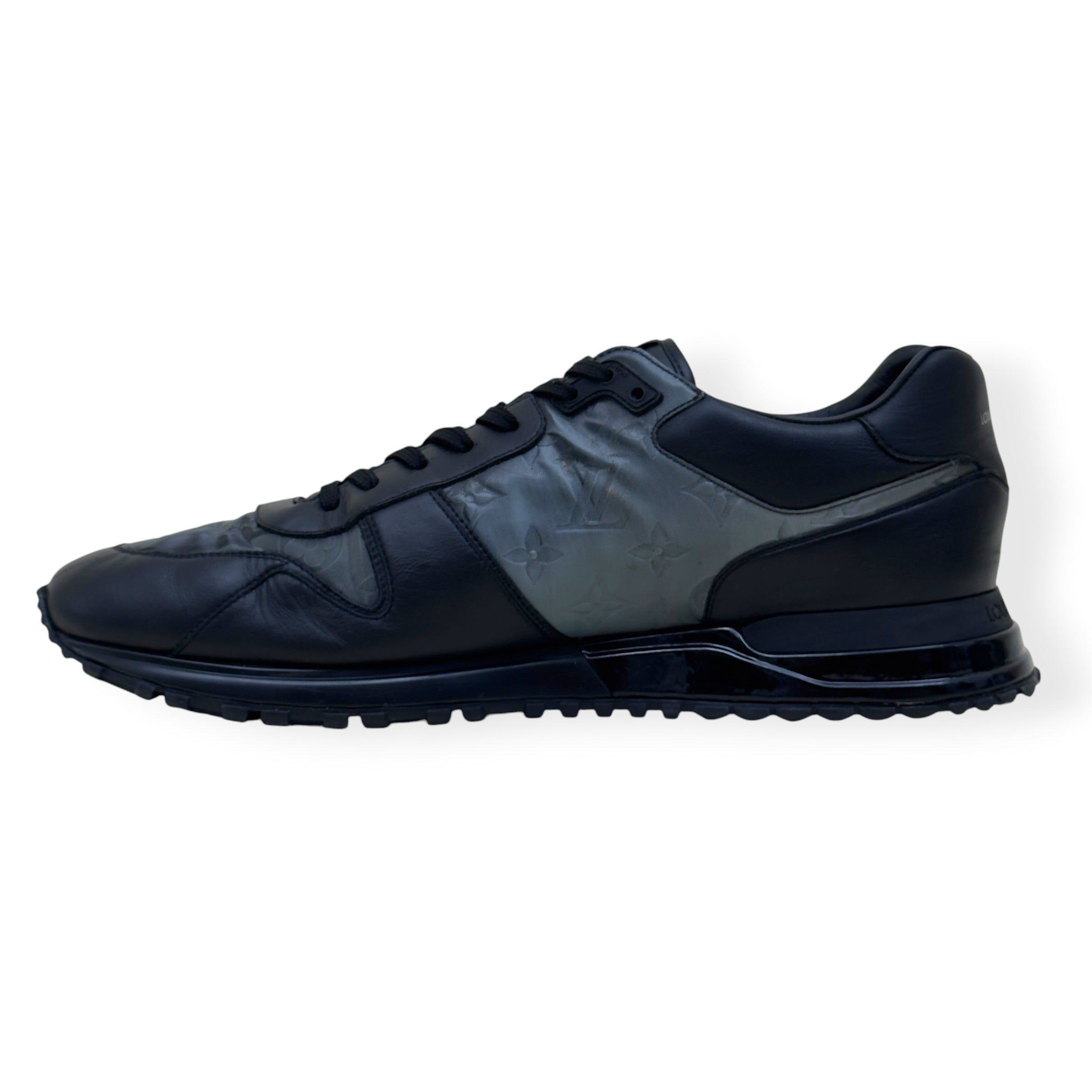 LOUIS VUITTON RUN AWAY MONOGRAM GLAZE SNEAKER BLACK UK11