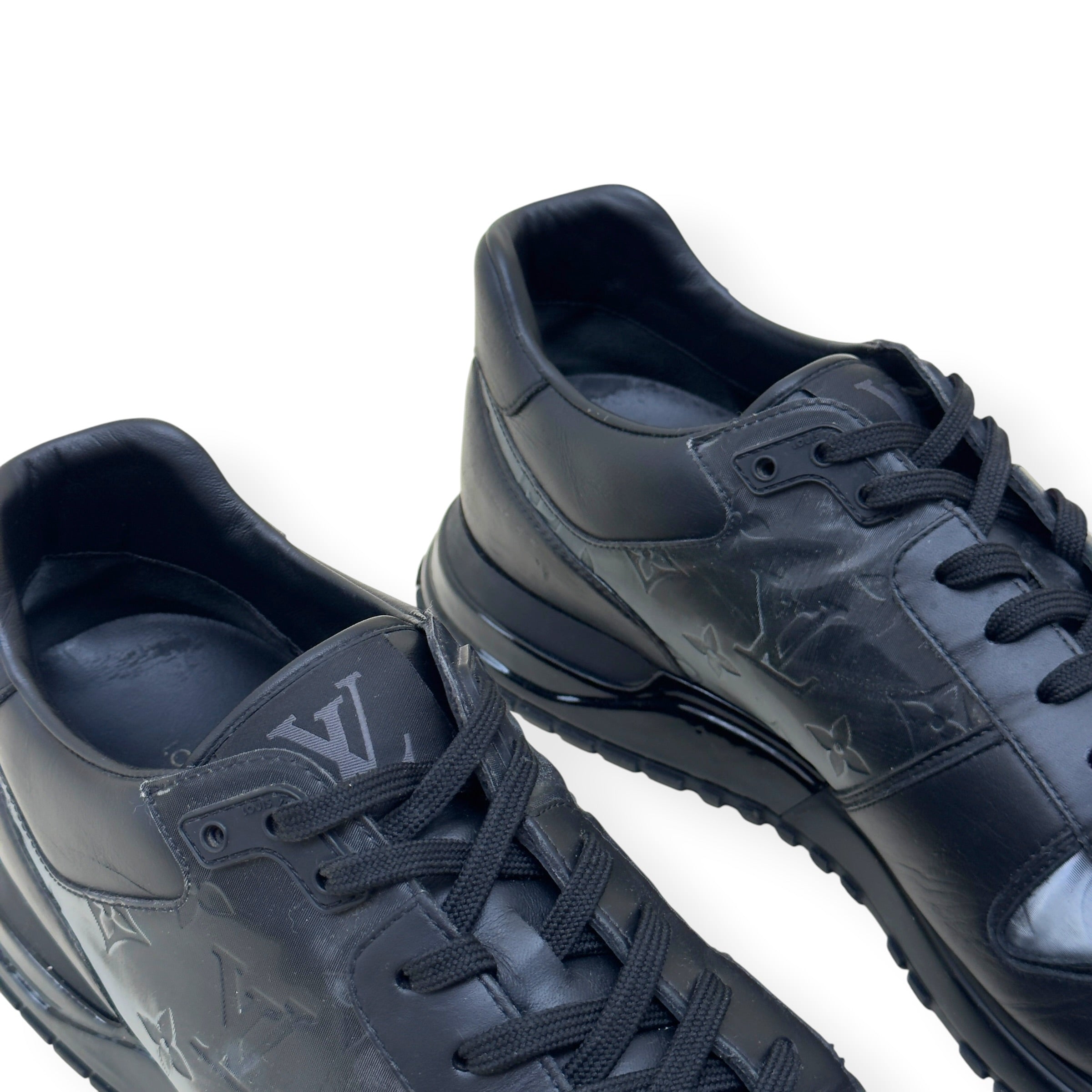 LOUIS VUITTON RUN AWAY MONOGRAM GLAZE SNEAKER BLACK UK11