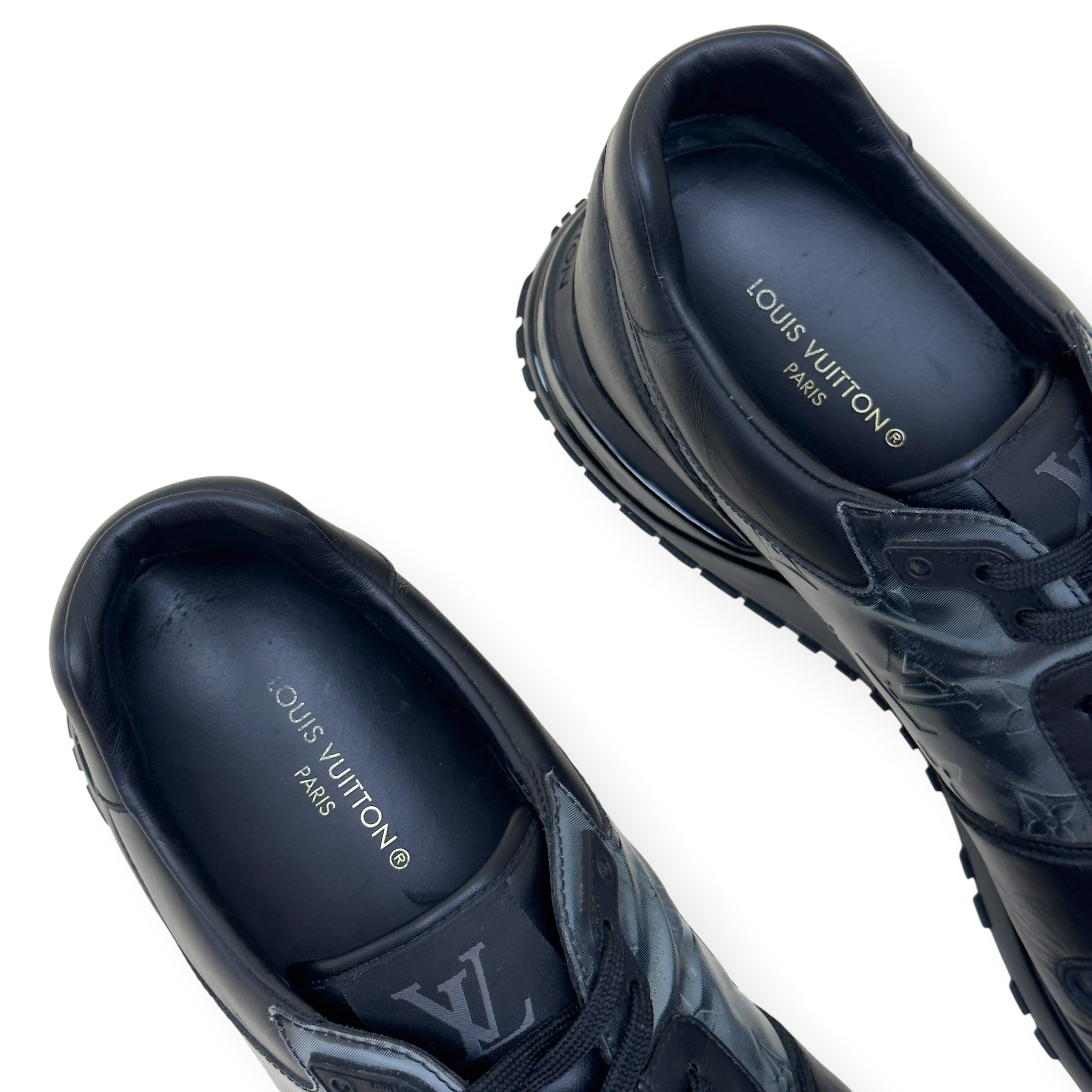 LOUIS VUITTON RUN AWAY MONOGRAM GLAZE SNEAKER BLACK UK11