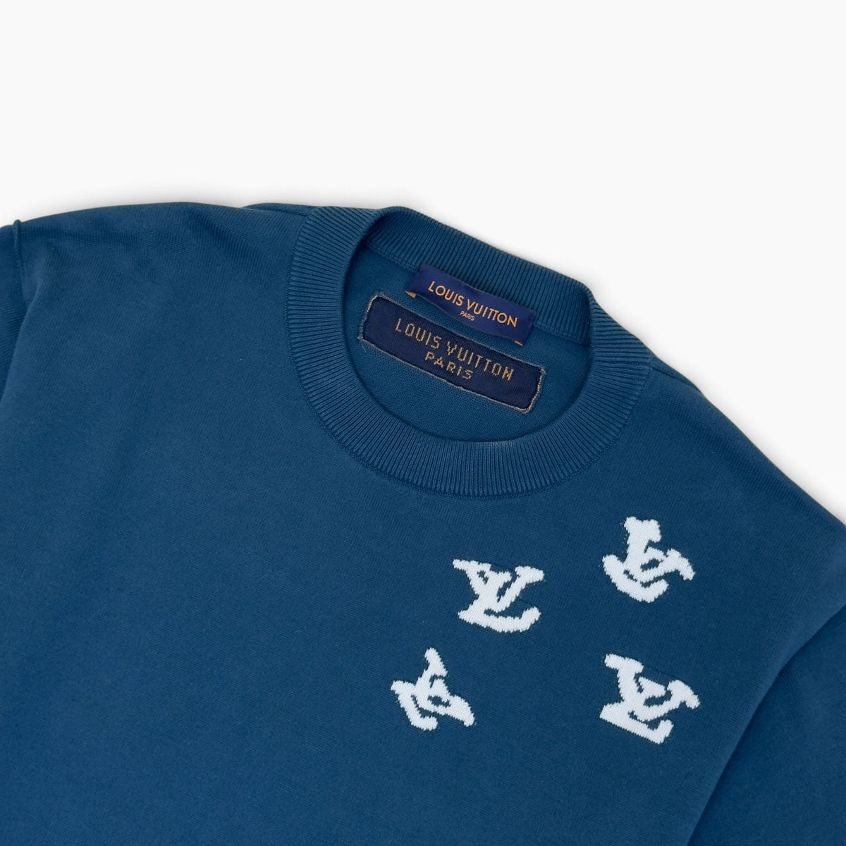 LOUIS VUITTON JAZZ TRUMPETER KNIT TOP BLUE M