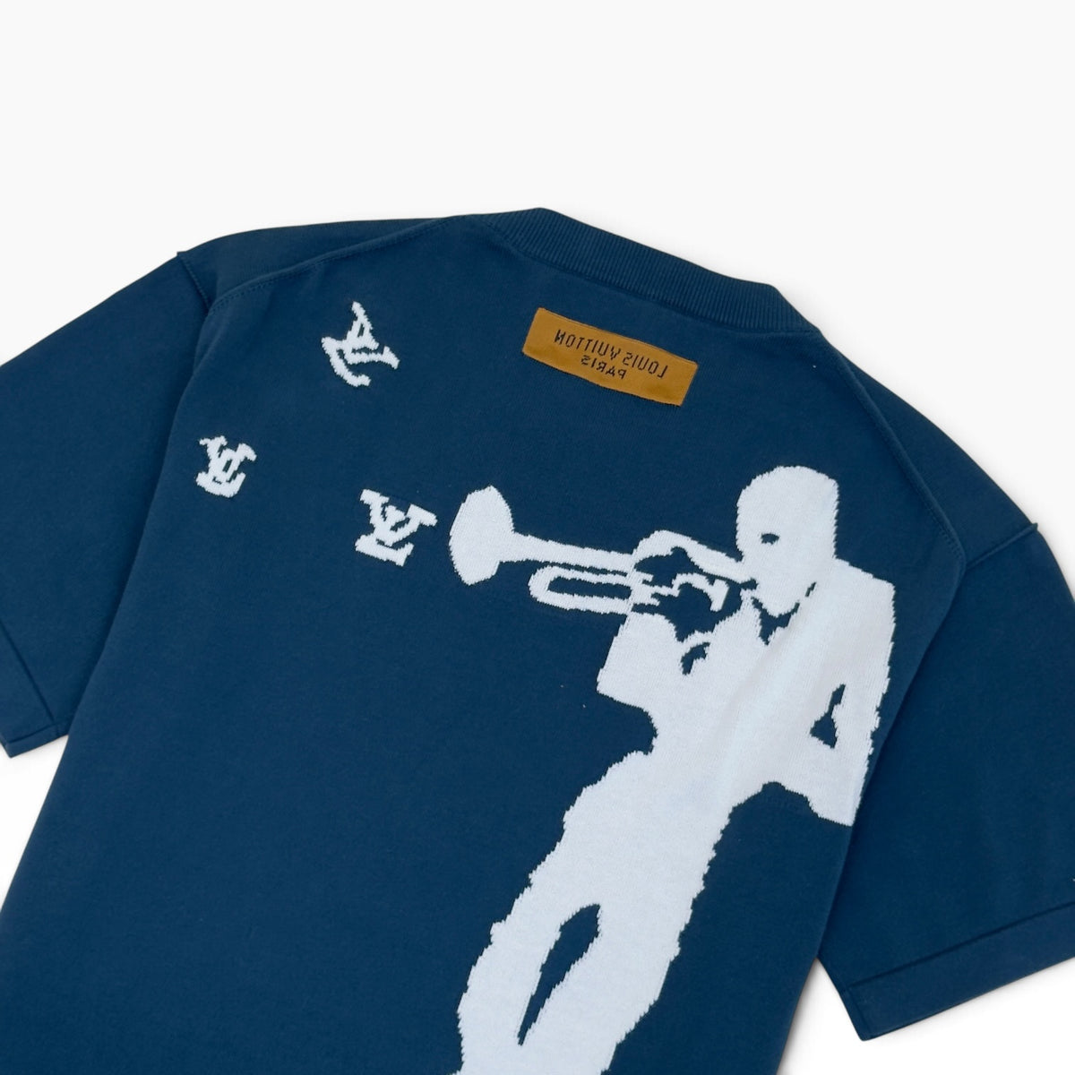 LOUIS VUITTON JAZZ TRUMPETER KNIT TOP BLUE M