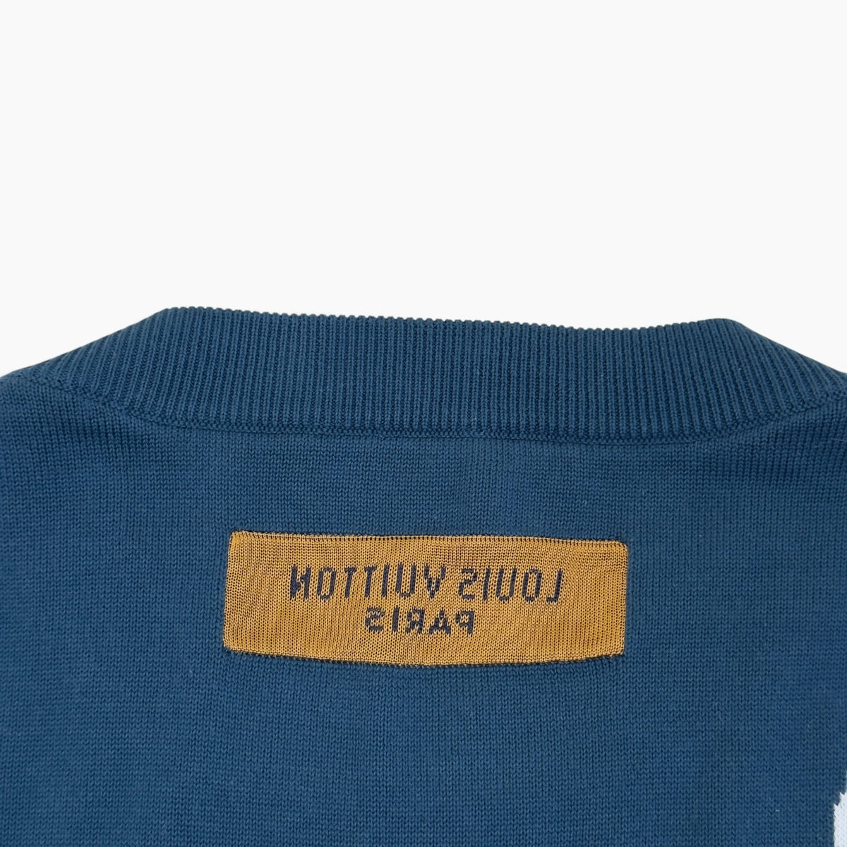 LOUIS VUITTON JAZZ TRUMPETER KNIT TOP BLUE M
