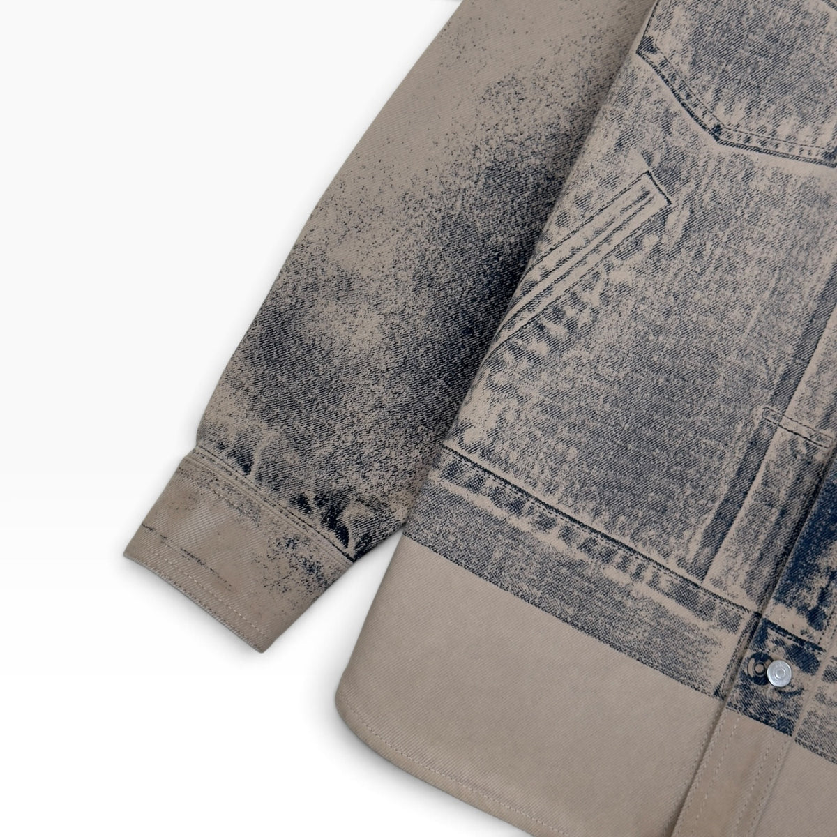 DIOR ACID WASH LOGO PRINTED OVERSHIRT BEIGE 40 / M