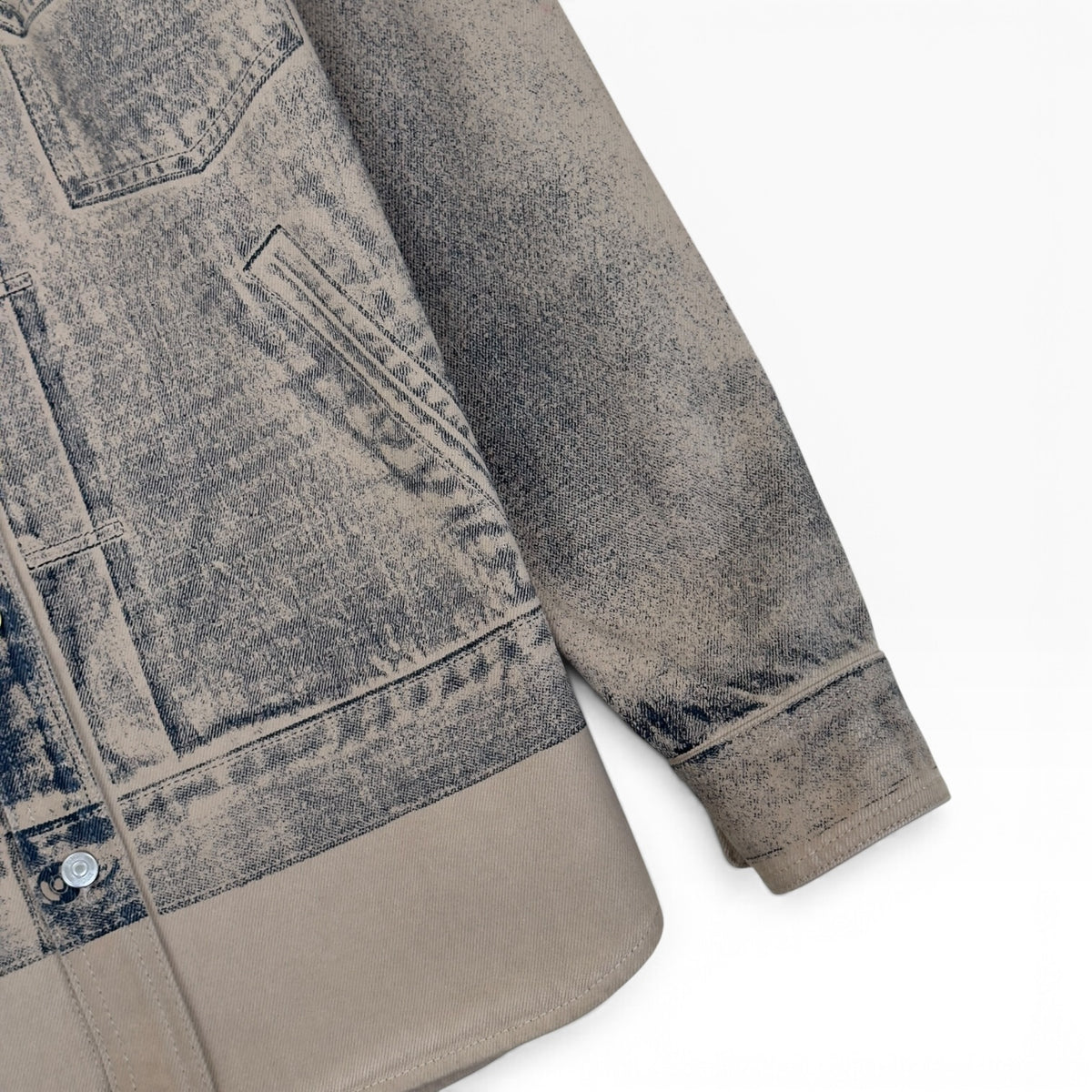 DIOR ACID WASH LOGO PRINTED OVERSHIRT BEIGE 40 / M