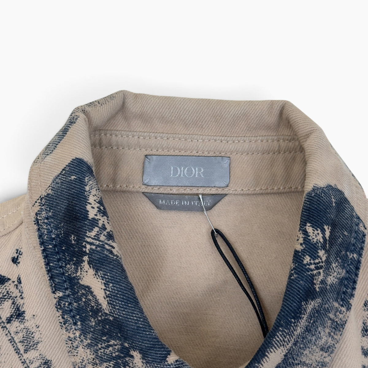 DIOR ACID WASH LOGO PRINTED OVERSHIRT BEIGE 40 / M