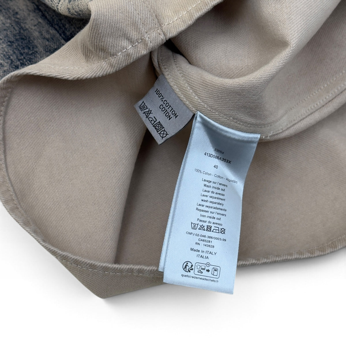 DIOR ACID WASH LOGO PRINTED OVERSHIRT BEIGE 40 / M