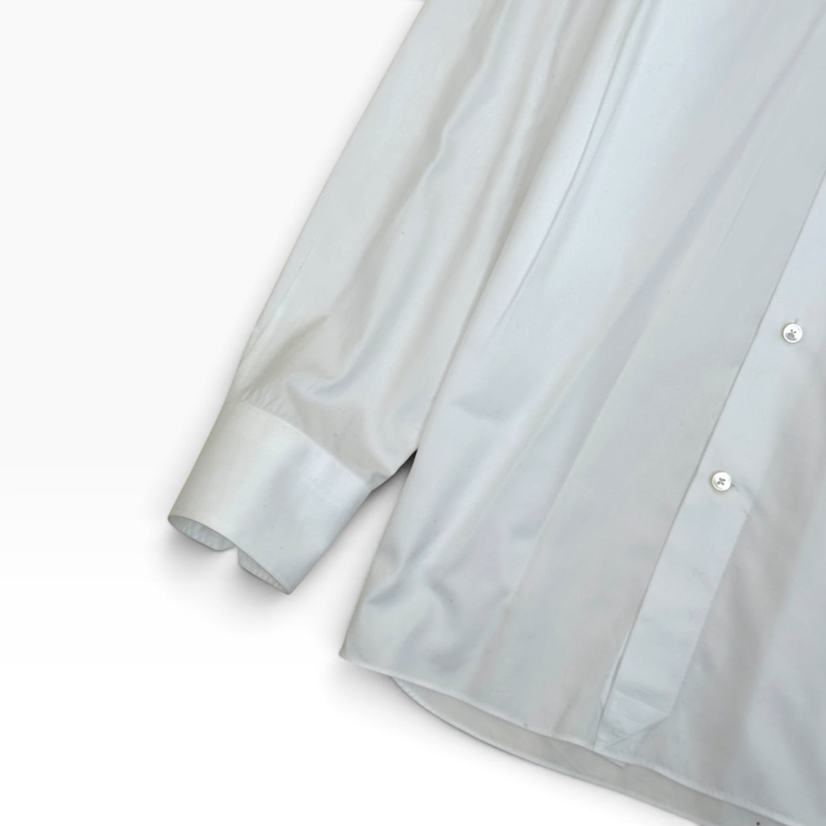 ZEGNA TROFEO TAILORED FIT COTTON SHIRT WHITE M