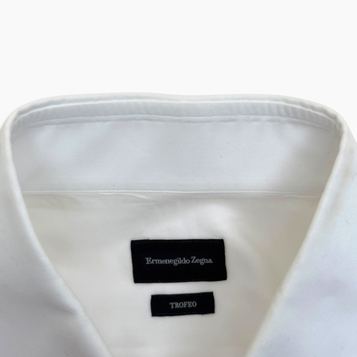 ZEGNA TROFEO TAILORED FIT COTTON SHIRT WHITE M