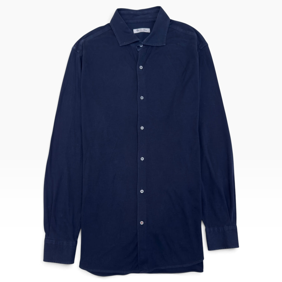 LORO PIANA ANDREW COTTON JERSEY SHIRT NAVY XL