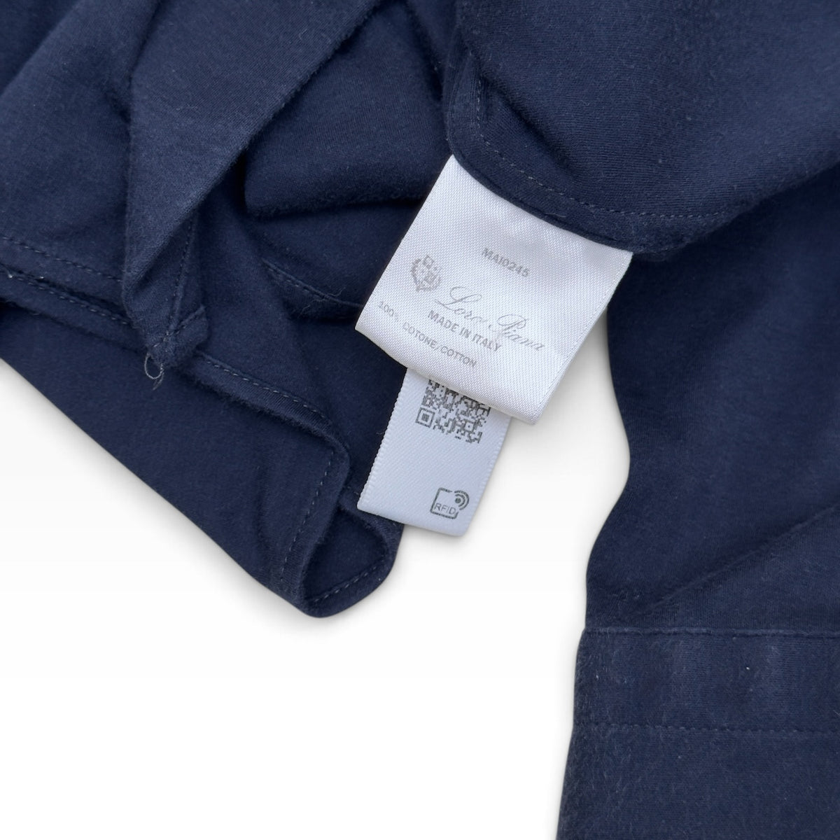 LORO PIANA ANDREW COTTON JERSEY SHIRT NAVY XL