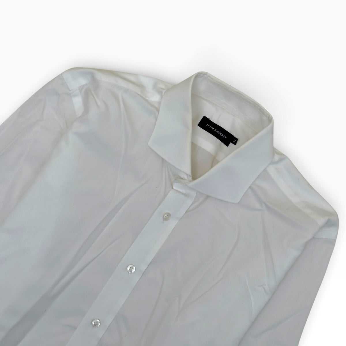 THOM SWEENEY COLLAR COTTON SHIRT WHITE 17” / L