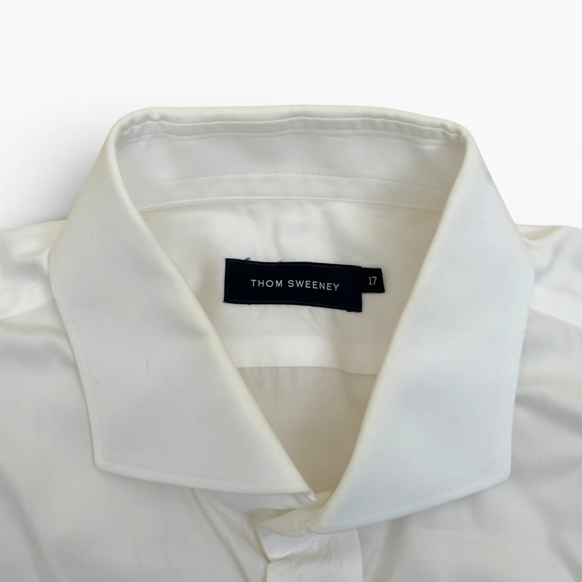 THOM SWEENEY COLLAR COTTON SHIRT WHITE 17” / L