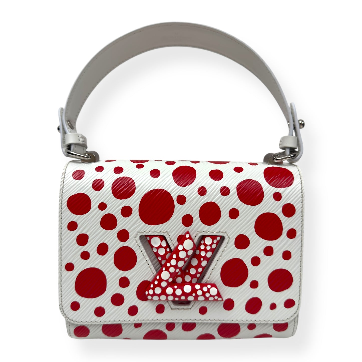LOUIS VUITTON X YAYOI KUSAMA INFINITY DOTS TWIST BAG WHITE / RED PM