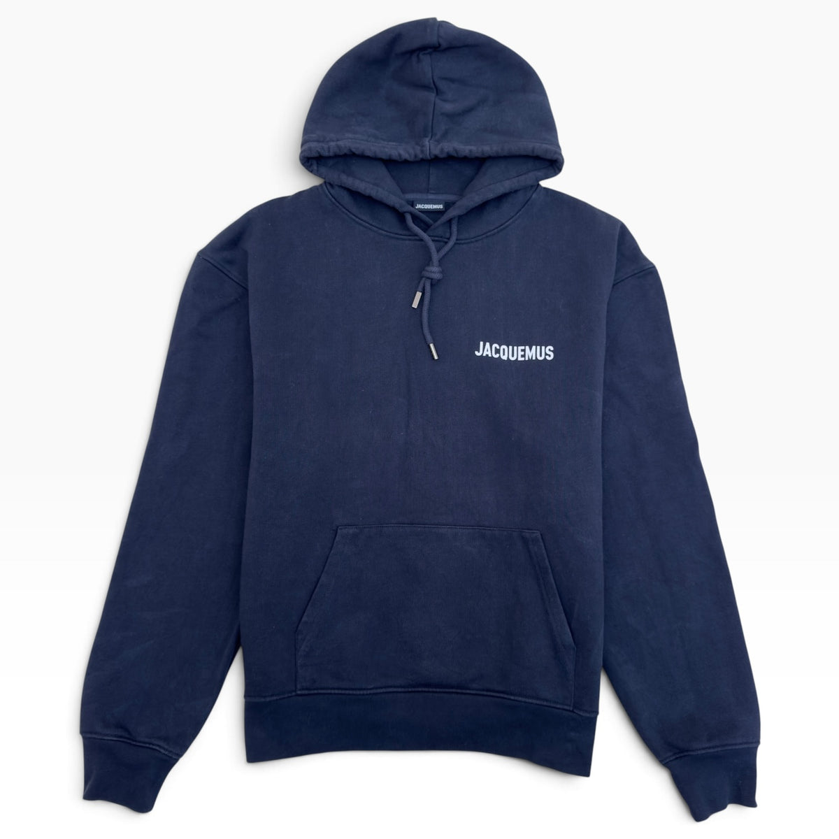 JACQUEMUS LOGO PRINT HOODIE NAVY XL