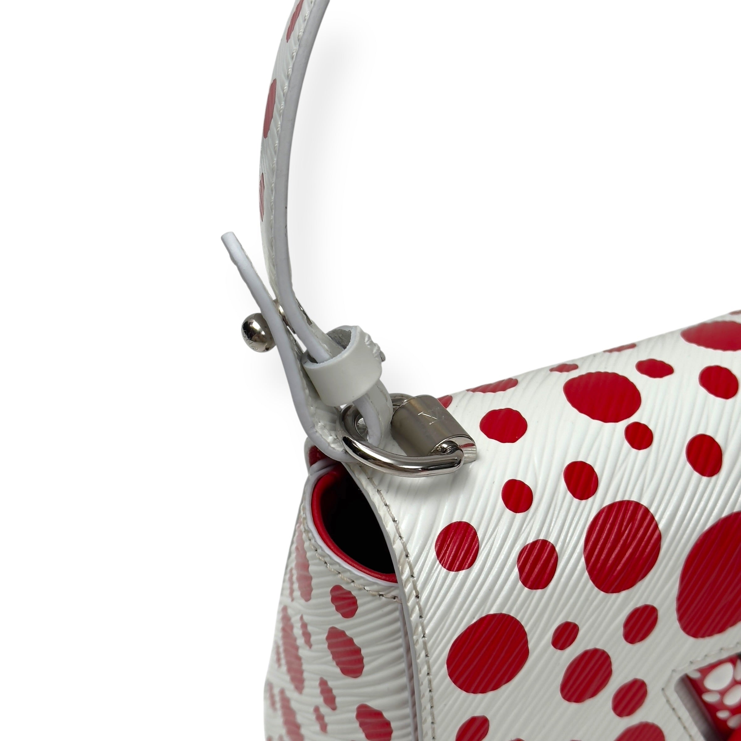 LOUIS VUITTON X YAYOI KUSAMA INFINITY DOTS TWIST BAG WHITE / RED PM