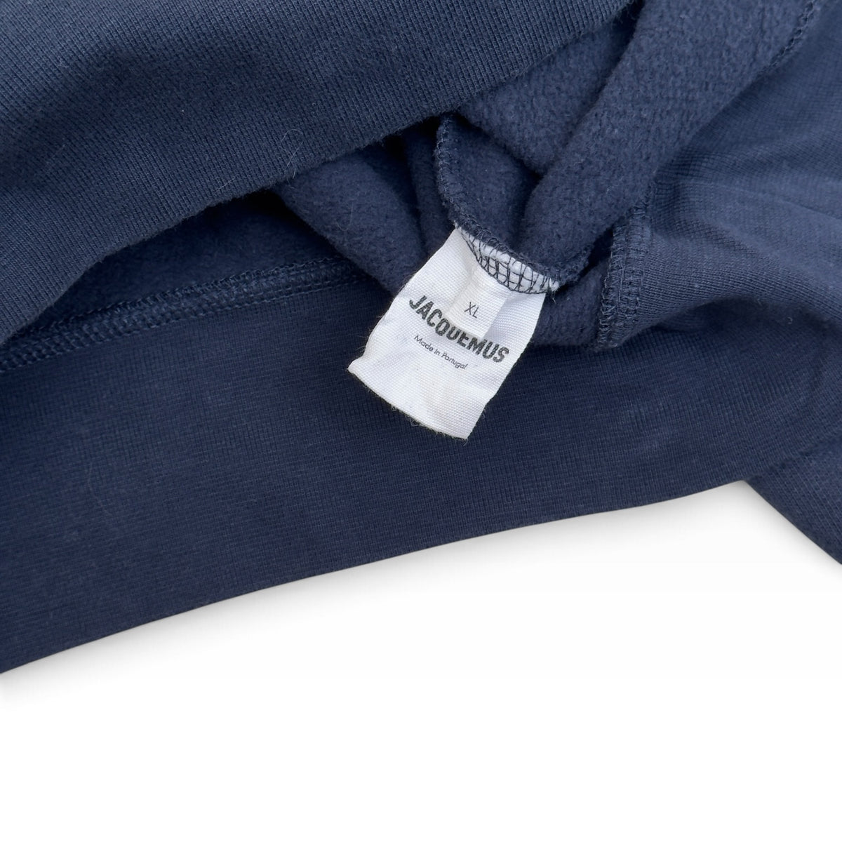 JACQUEMUS LOGO PRINT HOODIE NAVY XL