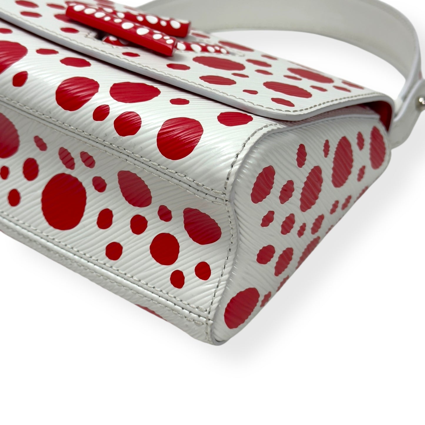 LOUIS VUITTON X YAYOI KUSAMA INFINITY DOTS TWIST BAG WHITE / RED PM
