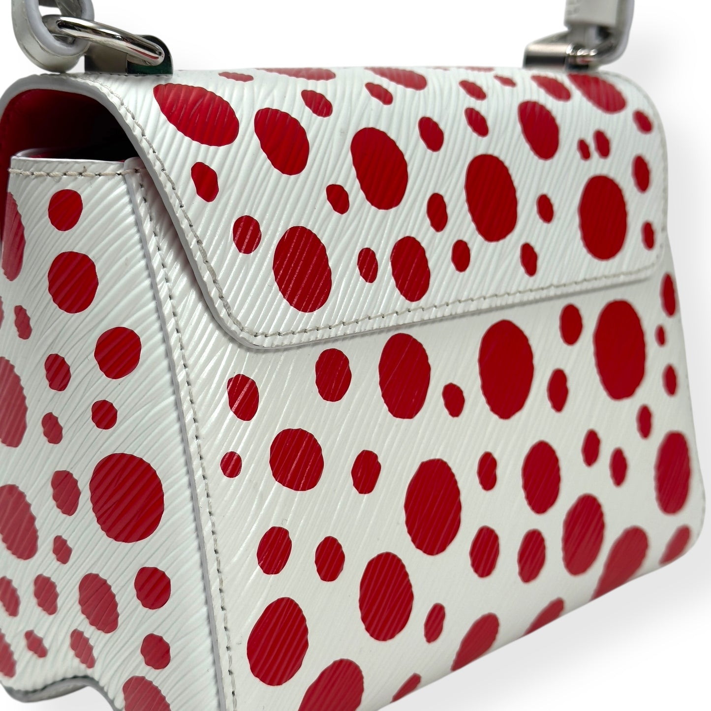 LOUIS VUITTON X YAYOI KUSAMA INFINITY DOTS TWIST BAG WHITE / RED PM