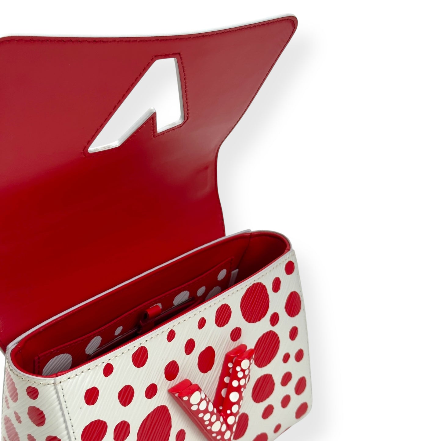 LOUIS VUITTON X YAYOI KUSAMA INFINITY DOTS TWIST BAG WHITE / RED PM