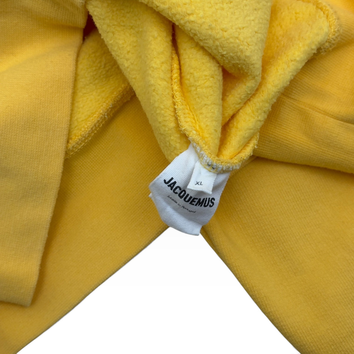 JACQUEMUS LOGO PRINT HOODIE YELLOW XL