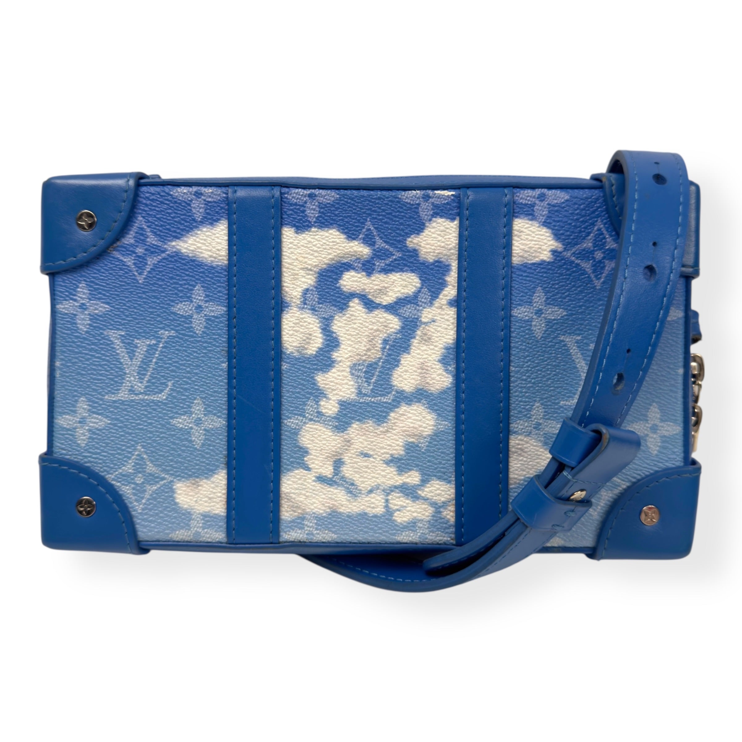 LOUIS VUITTON MONOGRAM CLOUDS SOFT TRUNK WALLET SHOULDER BAG BLUE / WHITE S