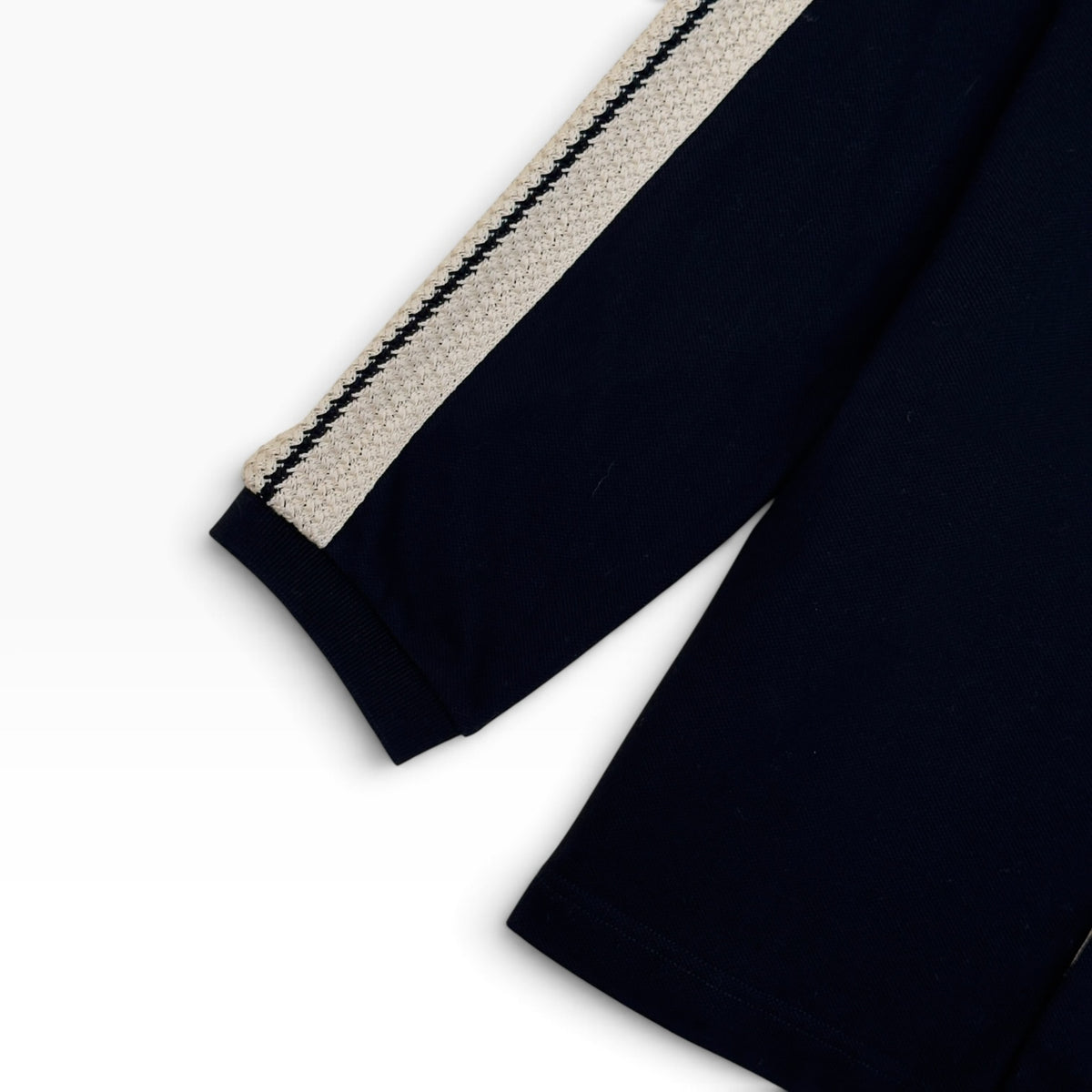 PALM ANGELS MONOGRAM PIQUE LONG SLEEVE SHIRT BLACK / BEIGE M