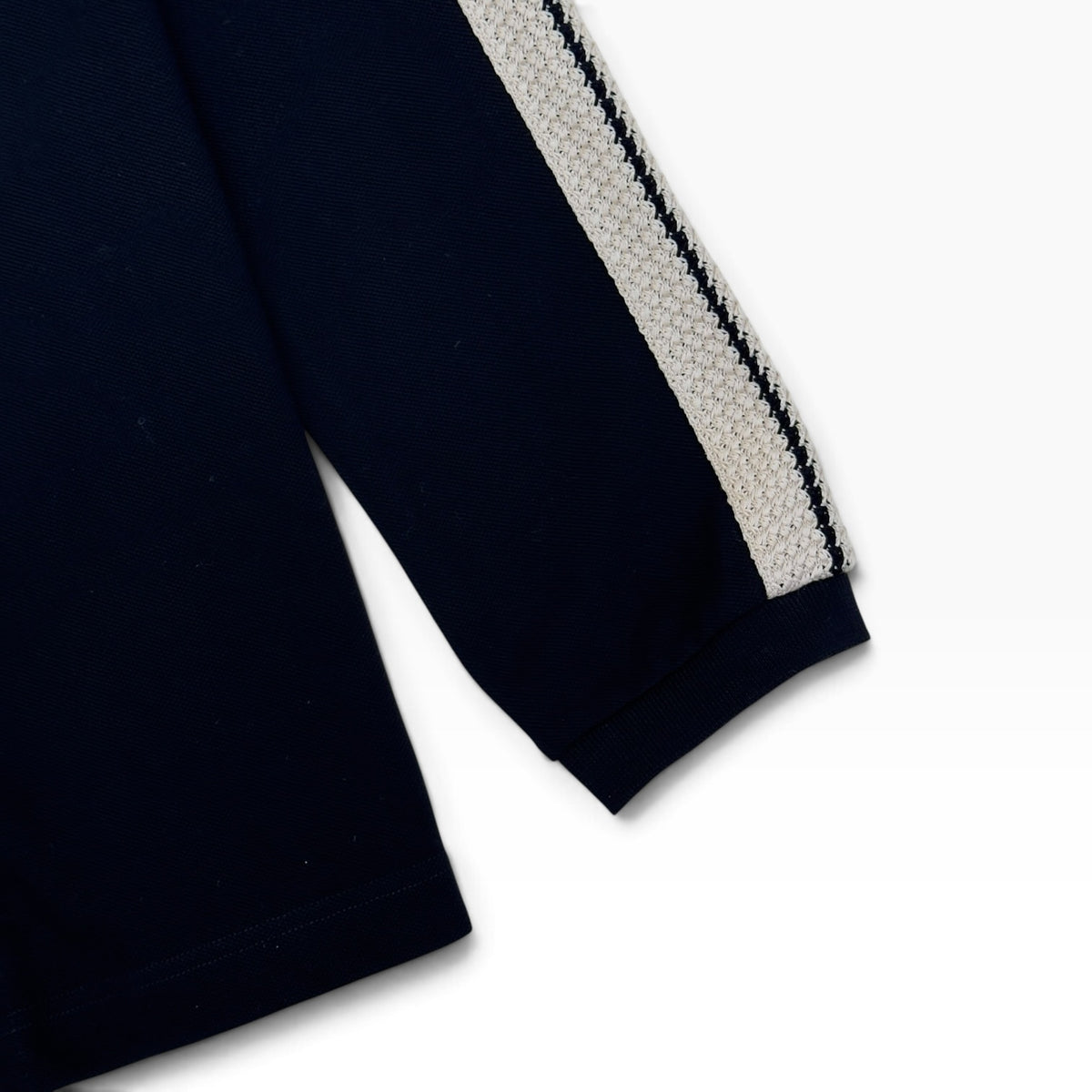 PALM ANGELS MONOGRAM PIQUE LONG SLEEVE SHIRT BLACK / BEIGE M