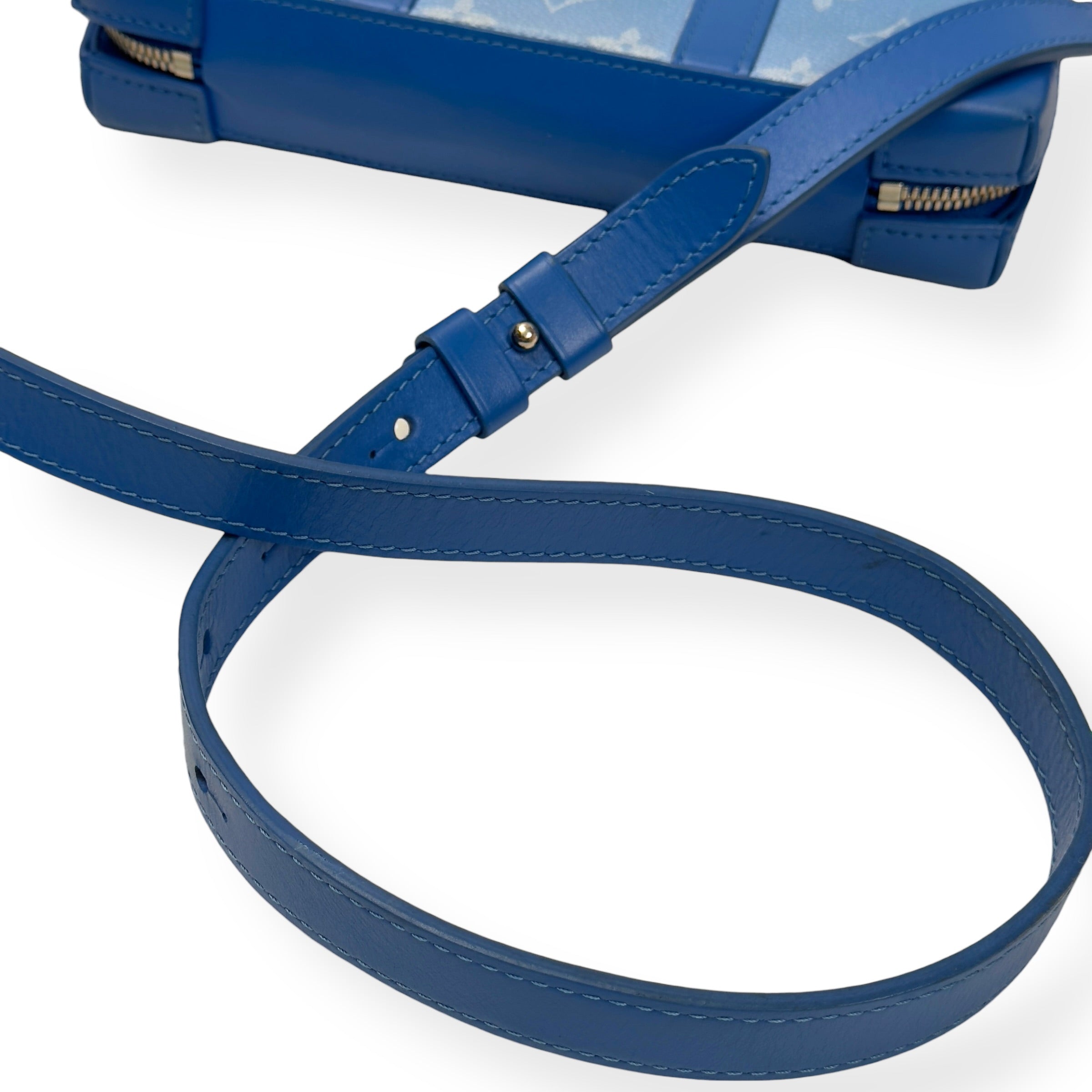 LOUIS VUITTON MONOGRAM CLOUDS SOFT TRUNK WALLET SHOULDER BAG BLUE / WHITE S