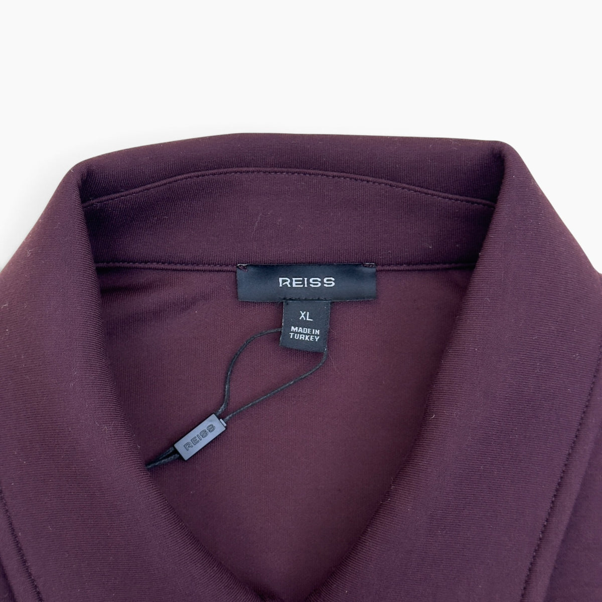 REISS NEWLAND INTERLOCK ZIP JACKET BURGUNDY XL