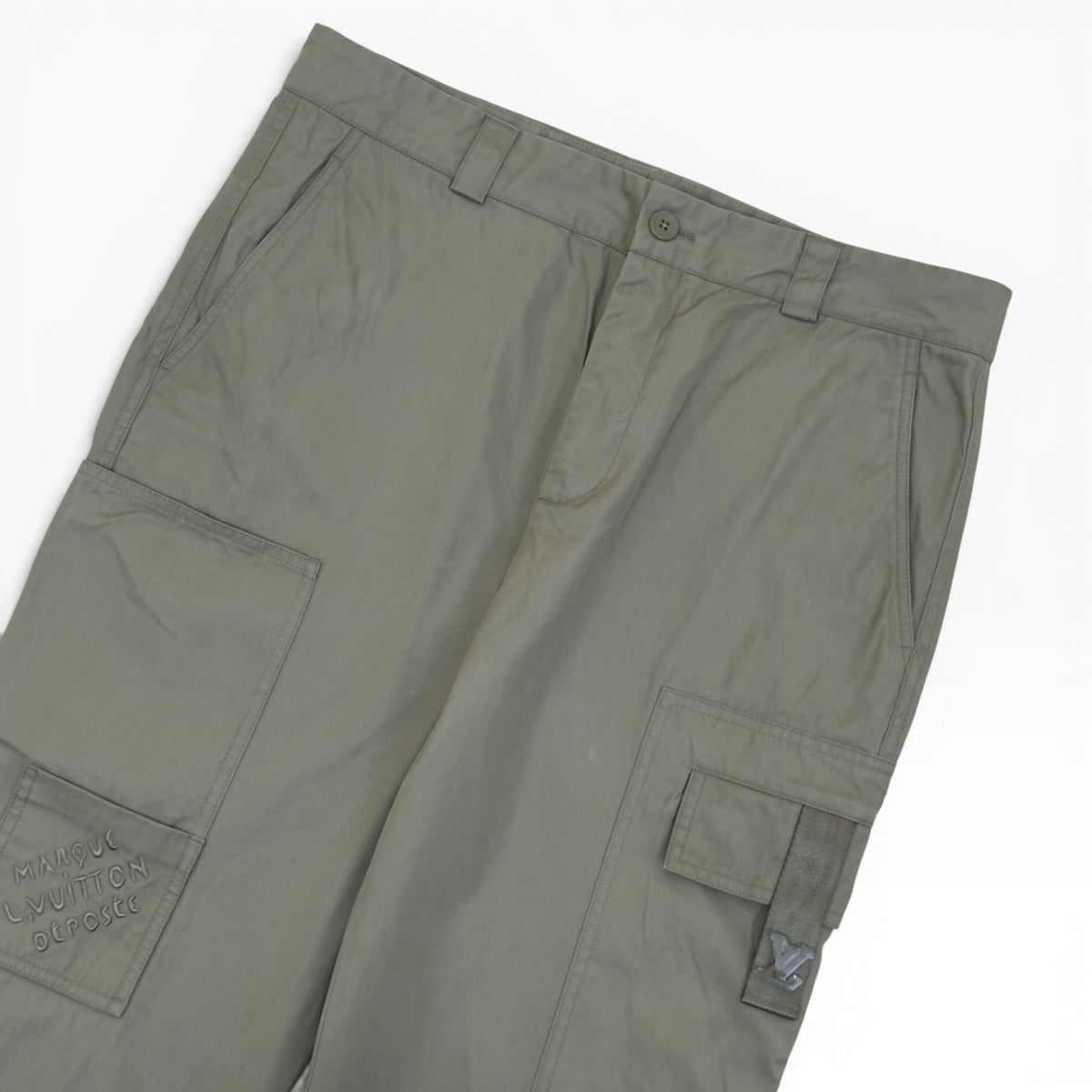 LOUIS VUITTON MARQUE L.VUITTON DEPOSEE CARGO TROUSERS SAGE GREEN 50 / M