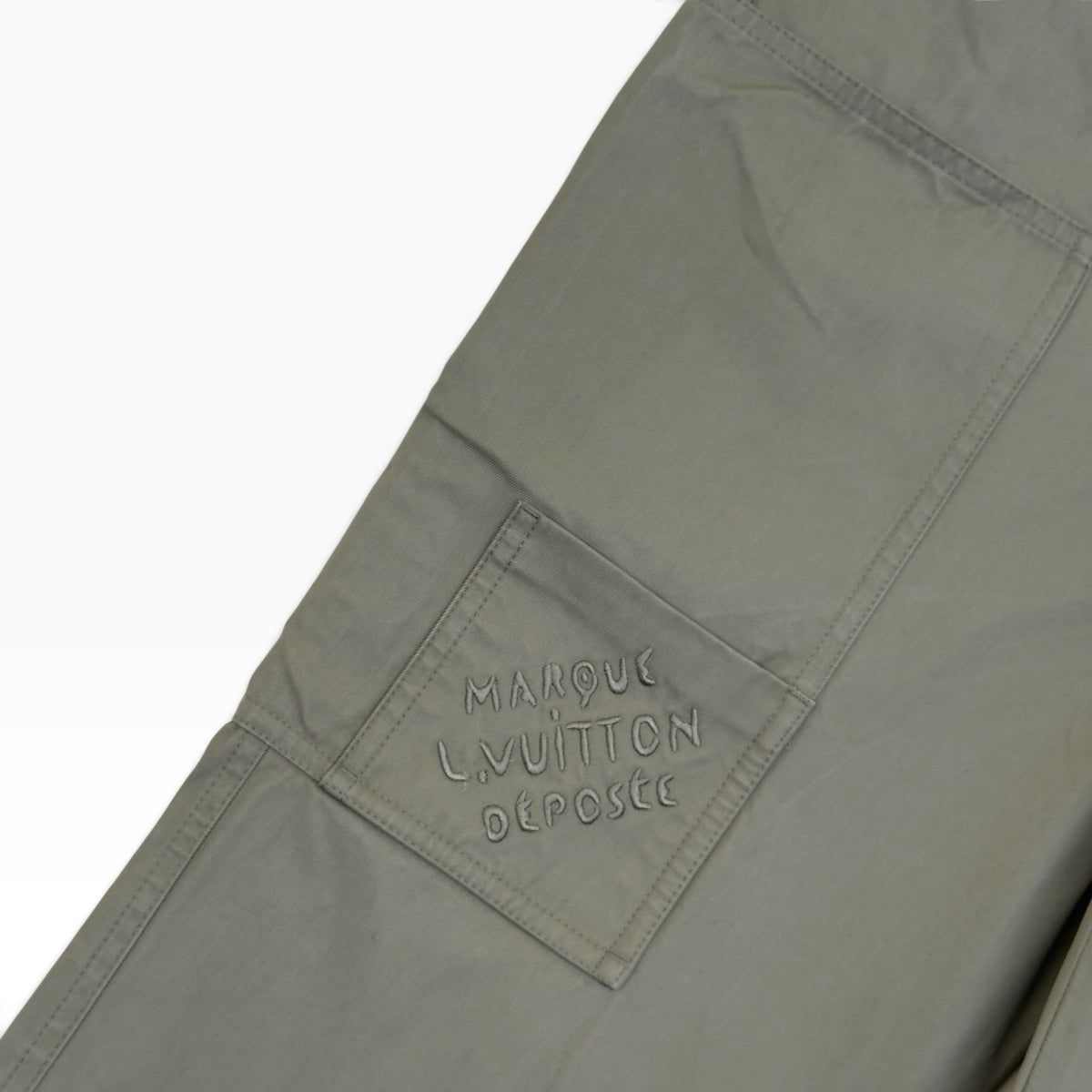 LOUIS VUITTON MARQUE L.VUITTON DEPOSEE CARGO TROUSERS SAGE GREEN 50 / M