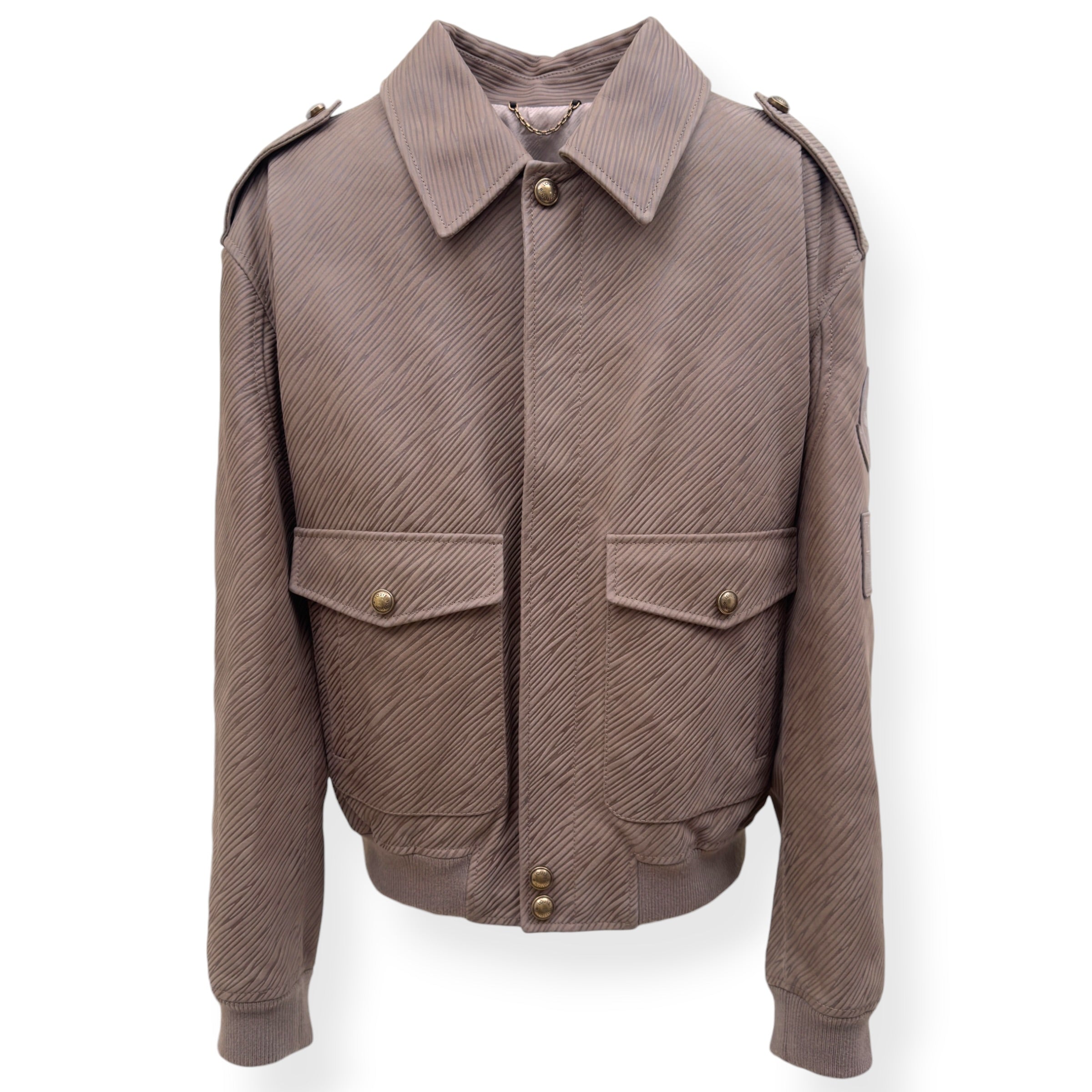 LOUIS VUITTON EPI LEATHER BOMBER JACKET MOCHA BROWN 54 / XL