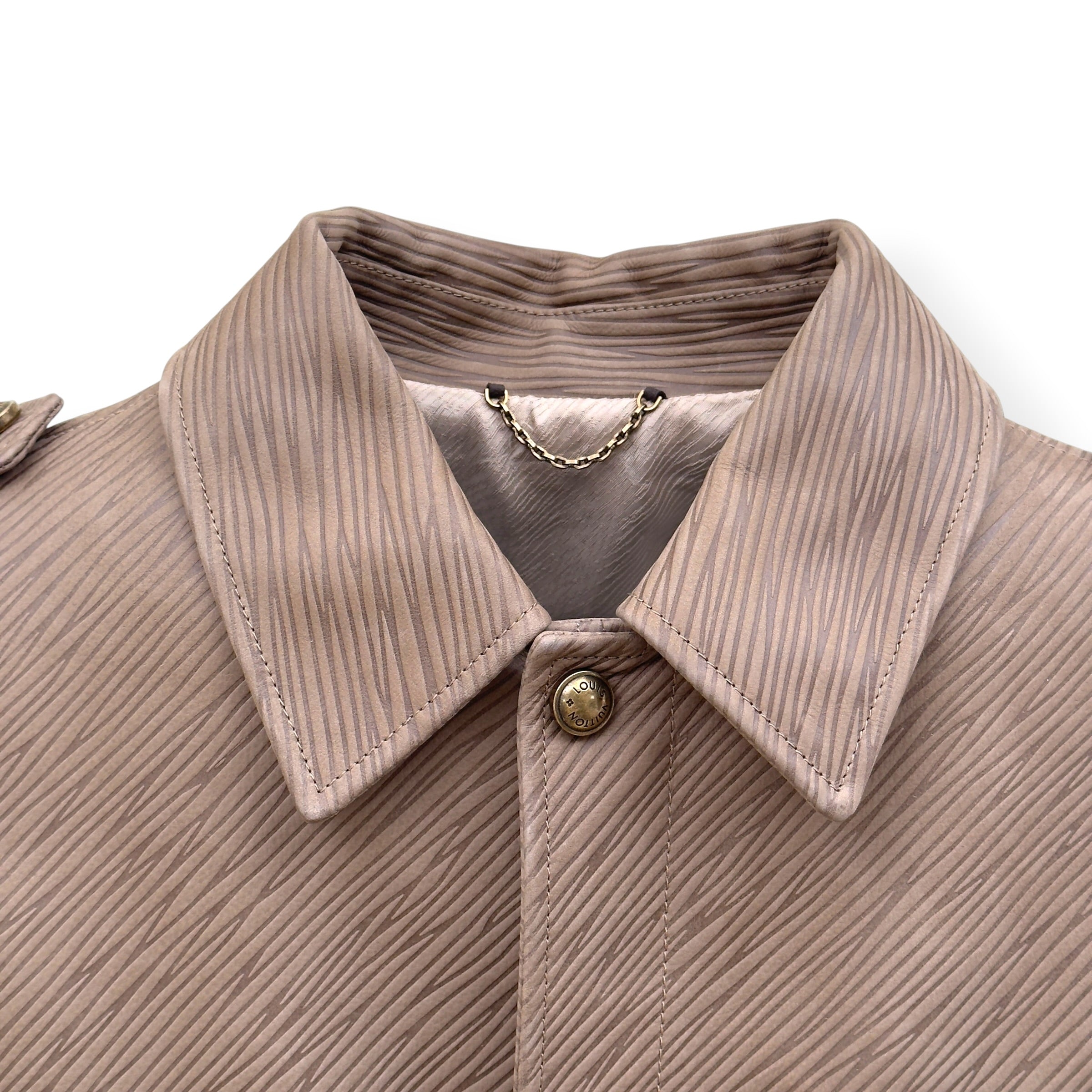LOUIS VUITTON EPI LEATHER BOMBER JACKET MOCHA BROWN 54 / XL