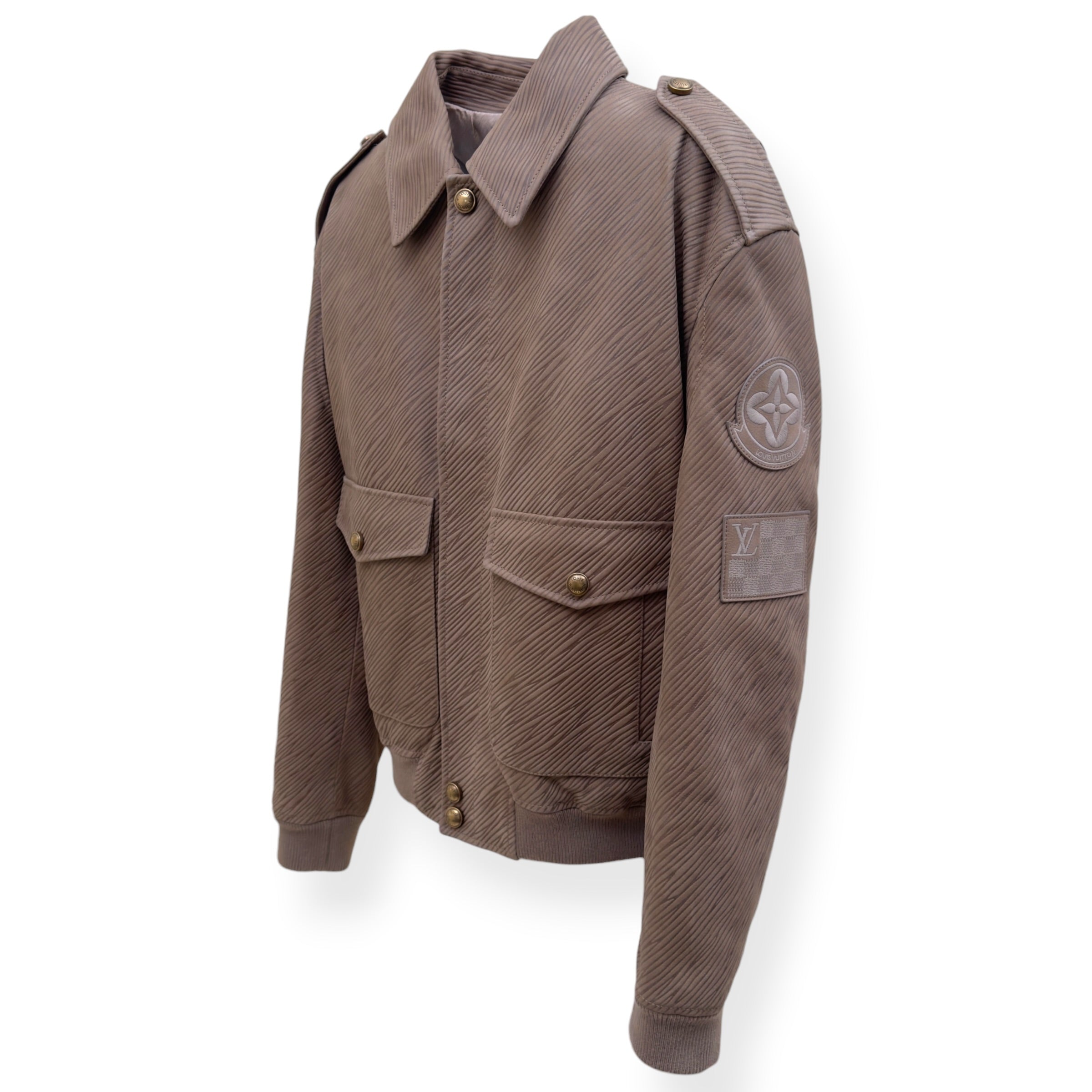 LOUIS VUITTON EPI LEATHER BOMBER JACKET MOCHA BROWN 54 / XL