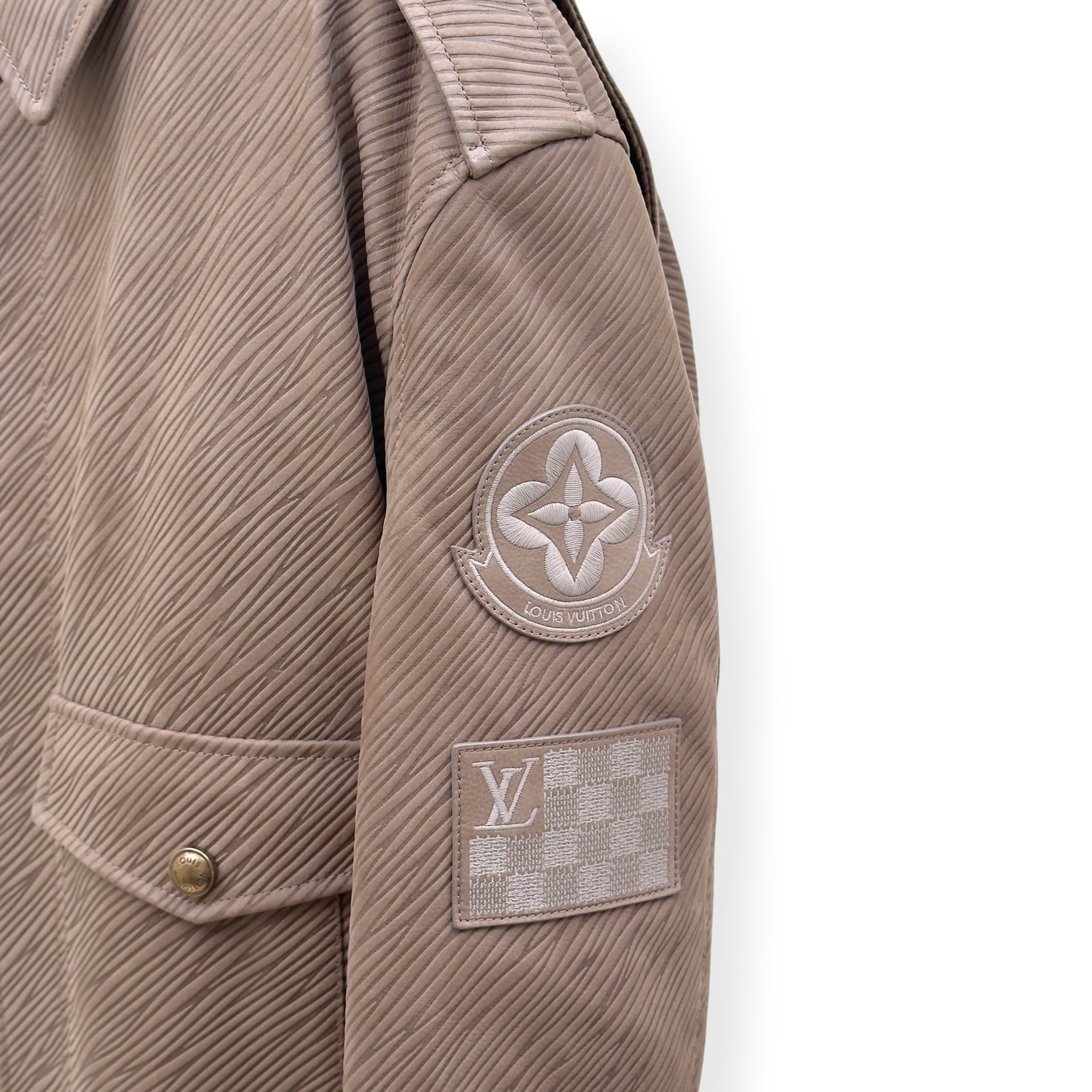 LOUIS VUITTON EPI LEATHER BOMBER JACKET MOCHA BROWN 54 / XL