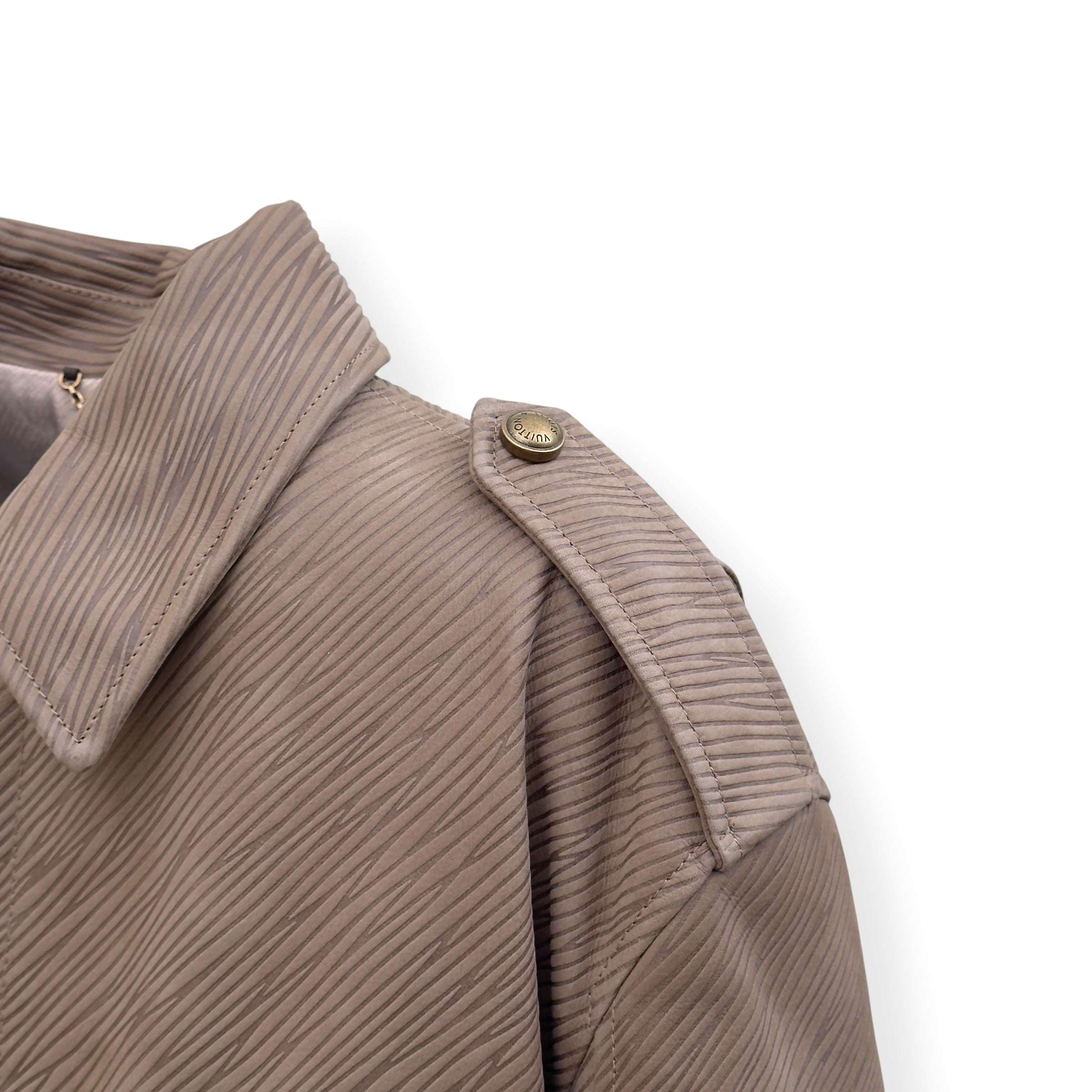 LOUIS VUITTON EPI LEATHER BOMBER JACKET MOCHA BROWN 54 / XL