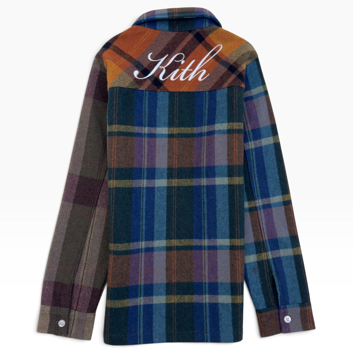 KITH KIDS PATCHWORK PLAID FLANNEL SHIRT MULTICLOURED 8/9Y