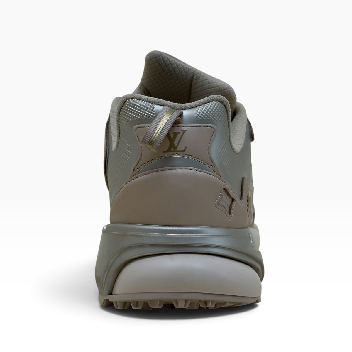 LOUIS VUITTON LV RUNNER TATIC TRAINERS BEIGE SILVER UK8