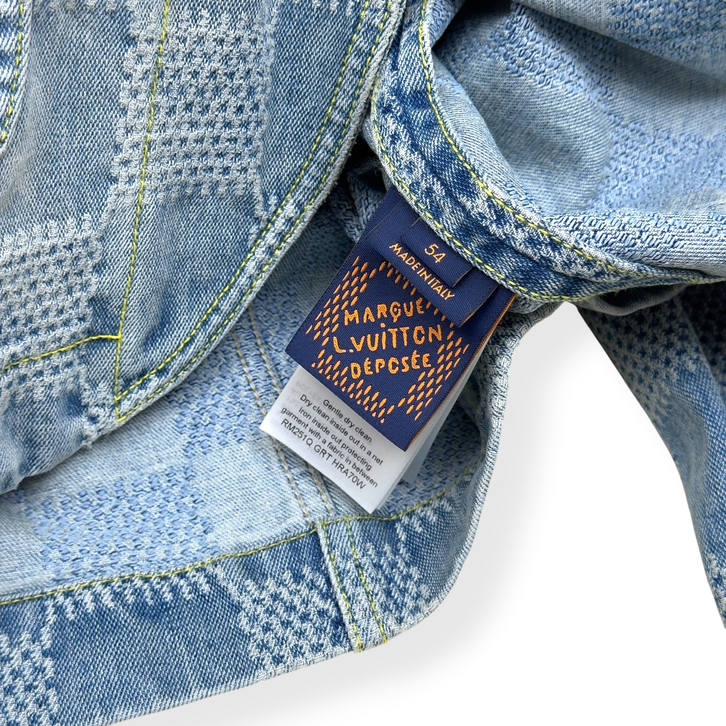 LOUIS VUITTON DAMIER DENIM 3D CHIC JACKET INDIGO BLUE 54 / XL