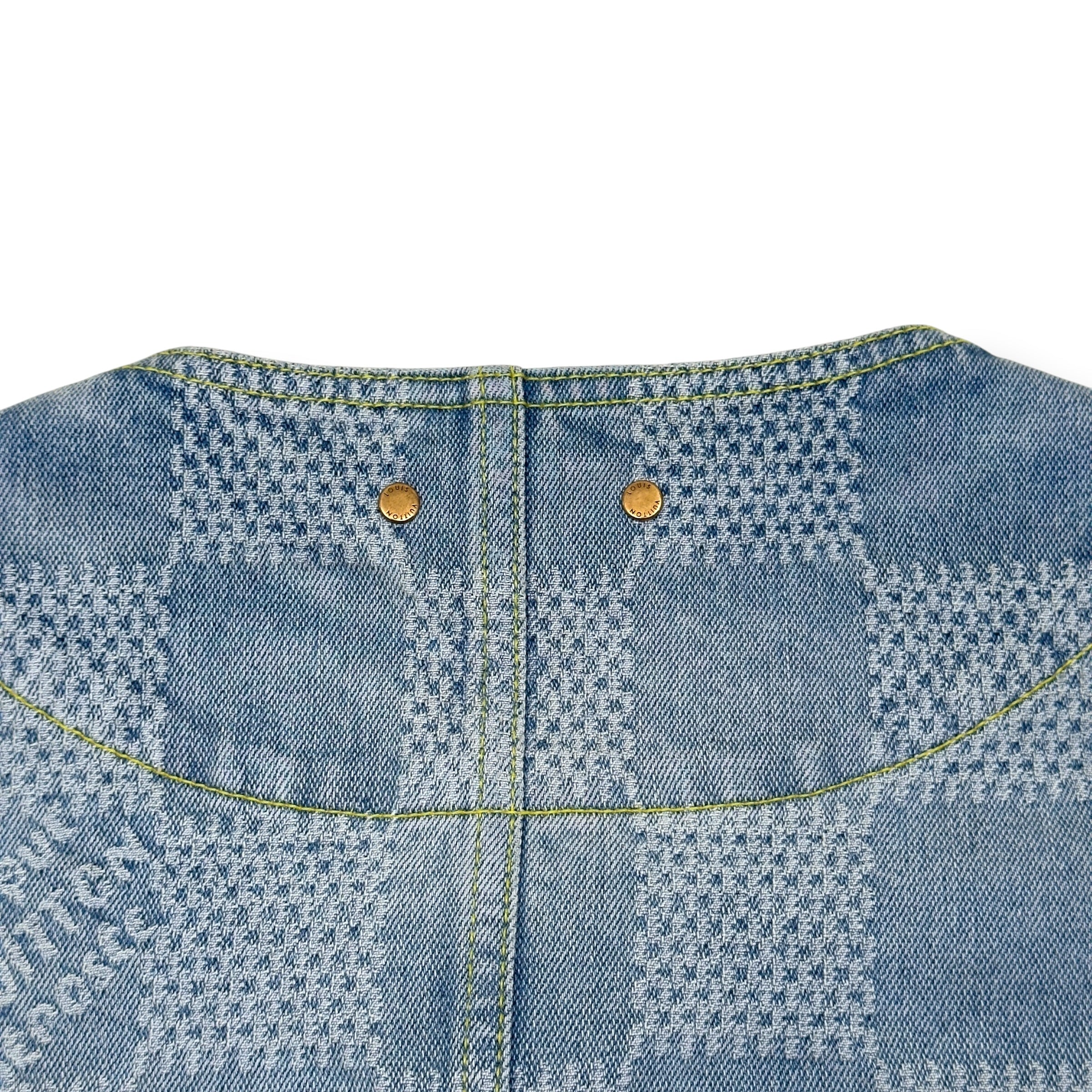 LOUIS VUITTON DAMIER DENIM 3D CHIC JACKET INDIGO BLUE 54 / XL