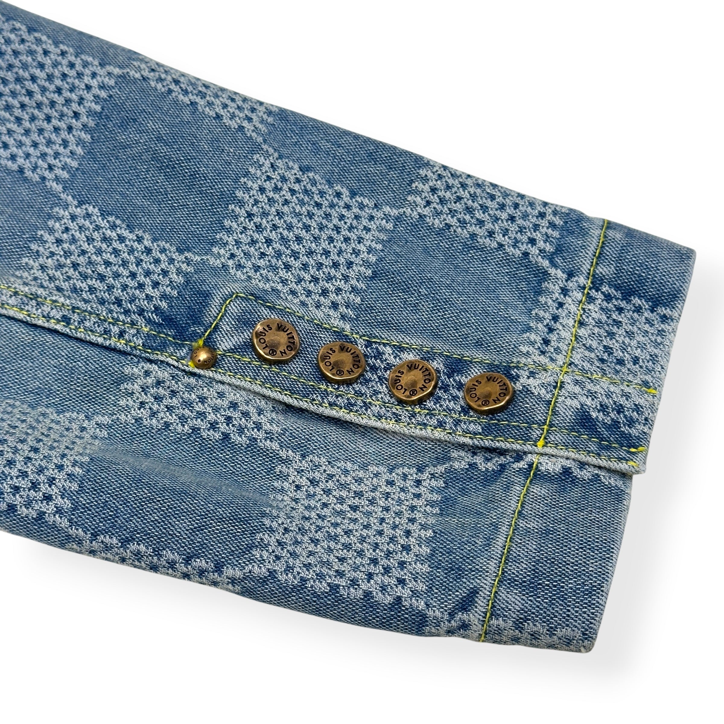 LOUIS VUITTON DAMIER DENIM 3D CHIC JACKET INDIGO BLUE 54 / XL