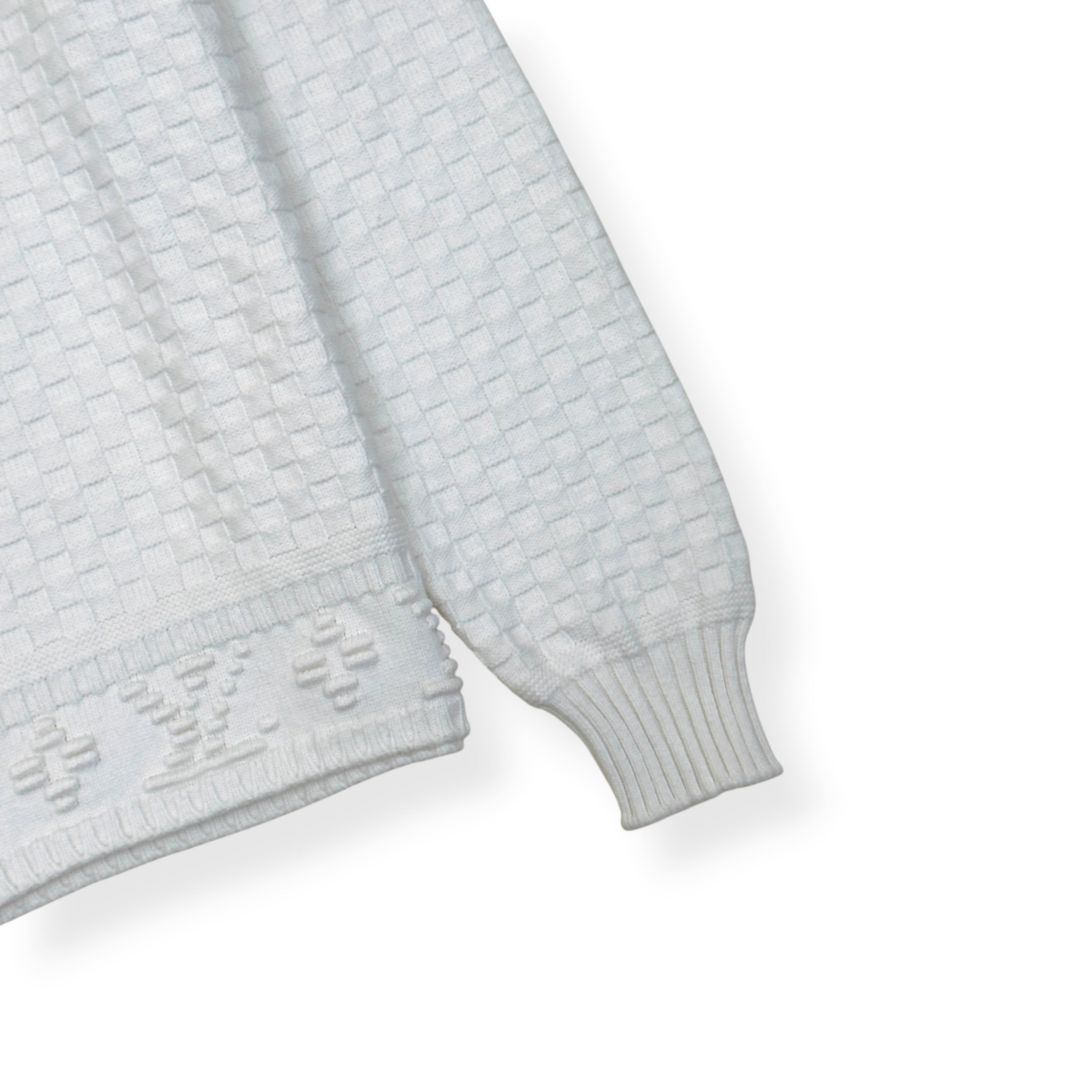 LOUIS VUITTON DAMIER POLO SWEATER WHITE L