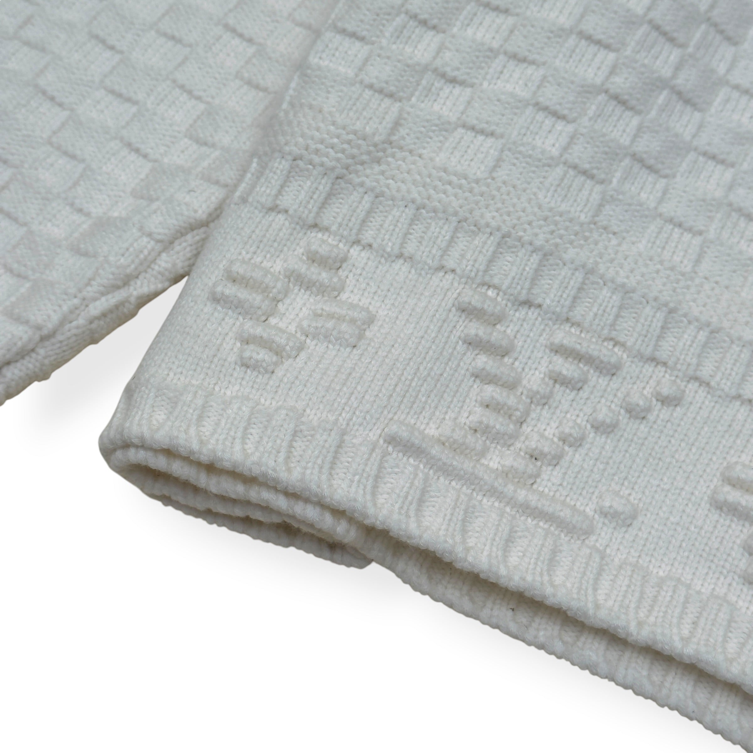 LOUIS VUITTON DAMIER POLO SWEATER WHITE L
