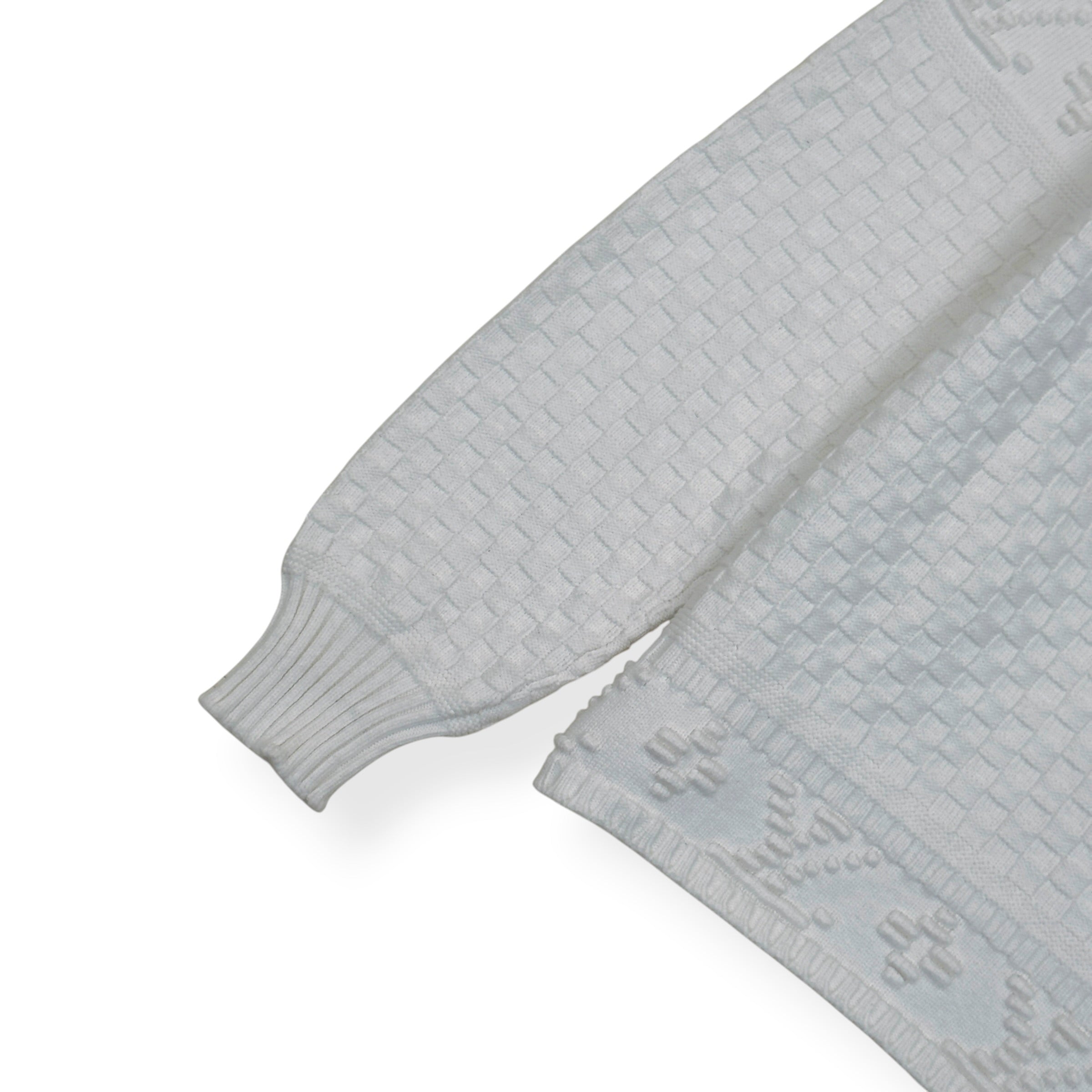 LOUIS VUITTON DAMIER POLO SWEATER WHITE L